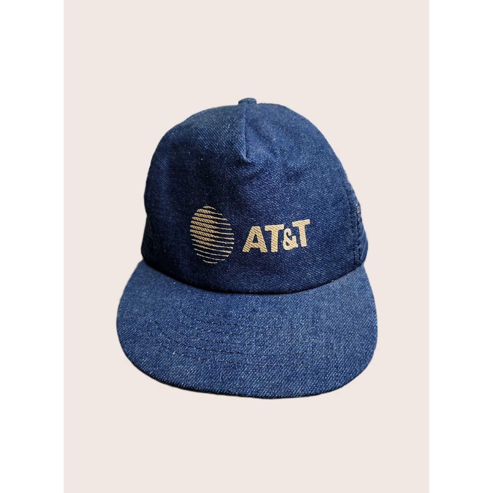 Logo 7 VINTAGE AT&T Trucker Hat USA Made Snapback Logo Hat 80s 90s Line Work Adjustable Men Blue Cotton Twill Size ONE SIZE - 1 Thumbnail