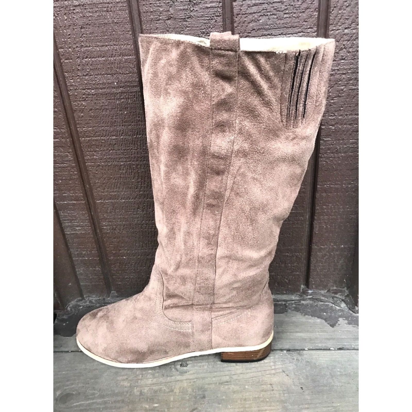 Vintage VINTAGE Charles Albert New-2345 Womens 9 Tan Microfiber KneeHigh Boots-432 Casual PullOn Desert Tan Womens Boots Size US 9 / IT 39 - 7 Thumbnail
