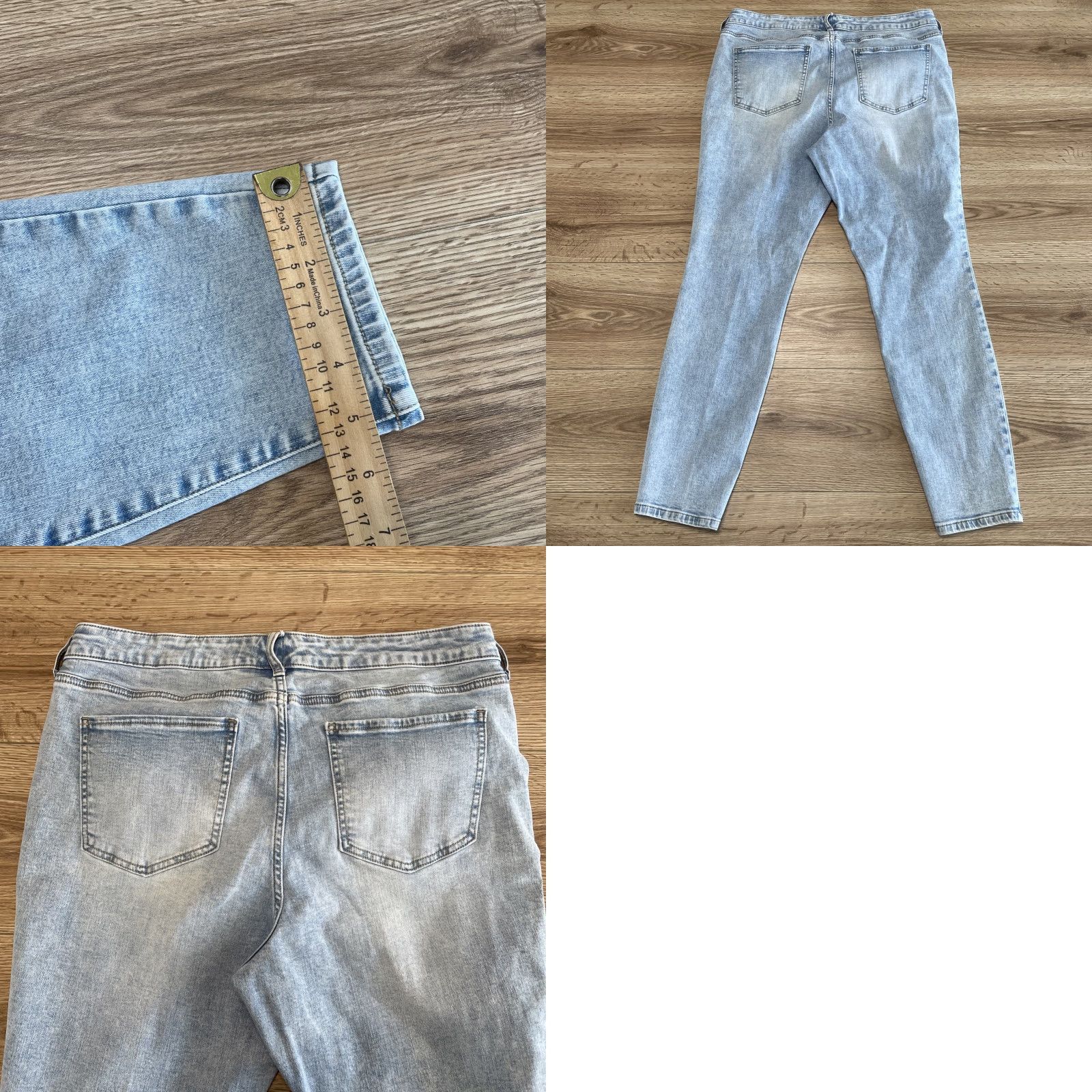 Vintage VINTAGE Wonderly Womens Denim Jeans Skinny Mid Rise Size 16 Blue Light Wash Womens Size 38" / US 16 / IT 52 - 8 Thumbnail