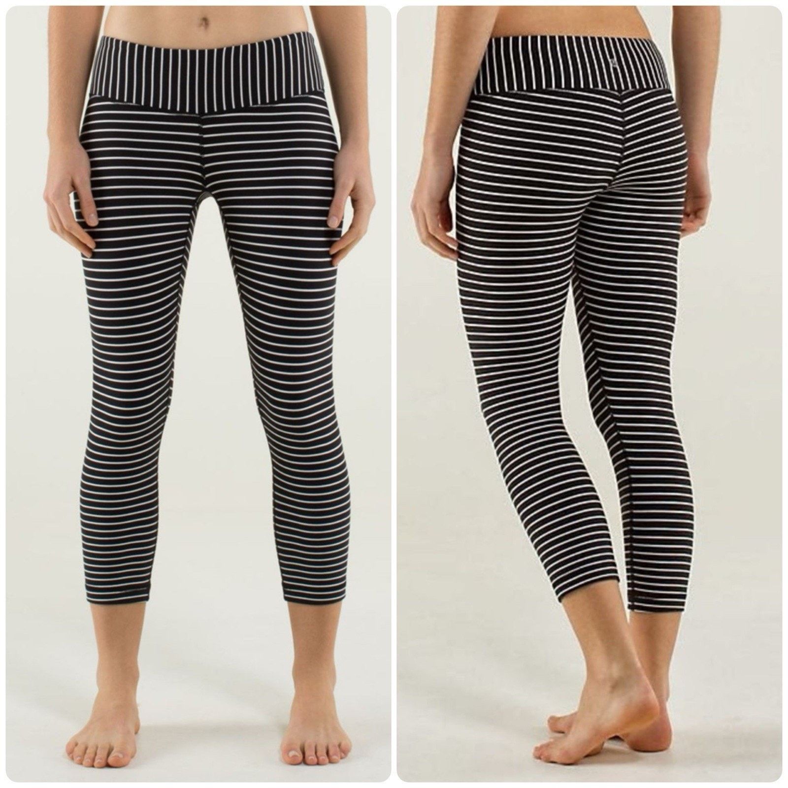 Lululemon LULULEMON Wunder Under Crop Parallel Striped Leggings Size 6 Size 28" / US 6 / IT 42 - 2 Thumbnail