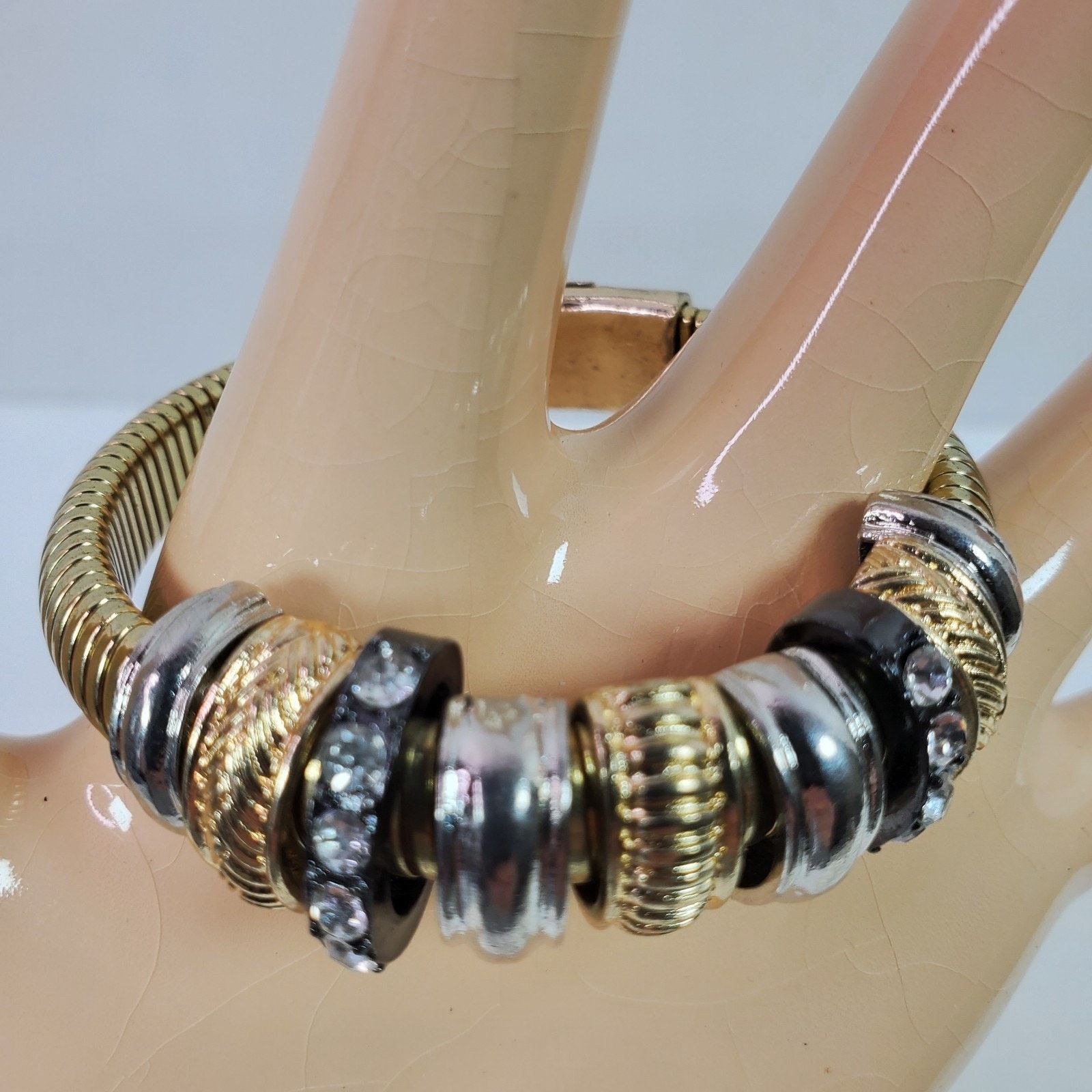 The Unbranded Brand Casual Career Wrap Bracelet Gold & Silver Tone NOS Mag Clasp Size ONE SIZE - 2 Thumbnail