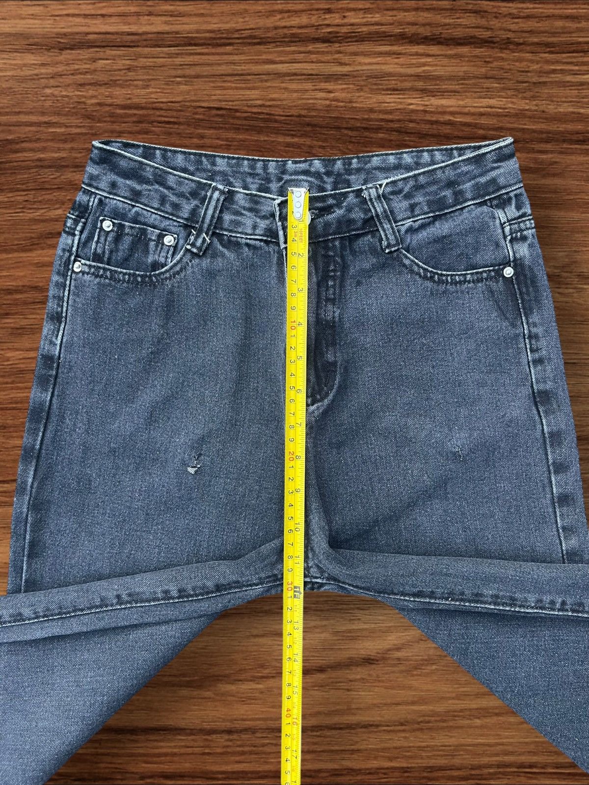 Japanese Brand Vintage Japanese Brand High Rise Baggy Frayed Wide Leg Jeans Size 25" / US 0 / IT 36 - 11 Thumbnail