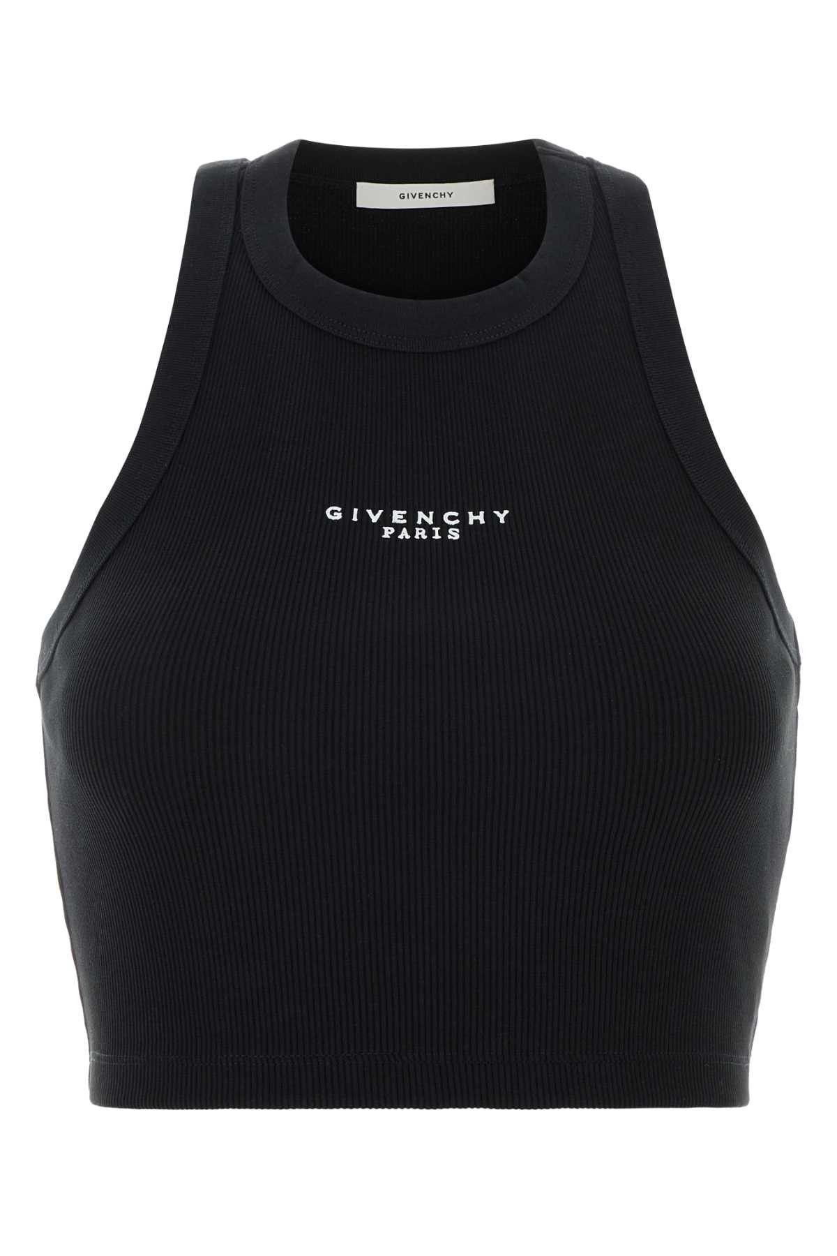 Givenchy Black Stretch Cotton Crop-Top Size XS / US 0-2 / IT 36-38 - 1 Thumbnail