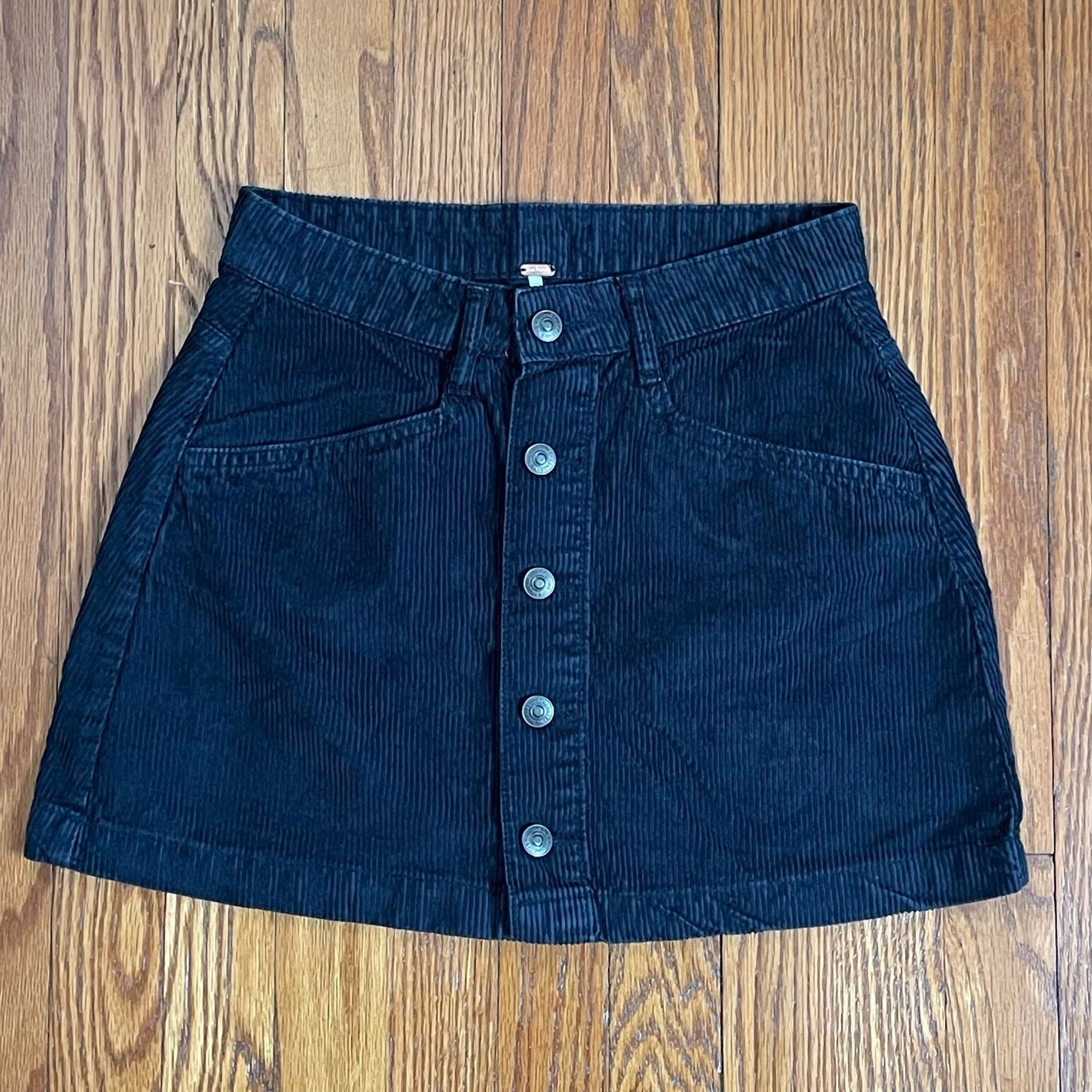 Free People Free People Ray Cord Mini Skirt Ebony Blue Women's XS 0 Size 25" / US 0 / IT 36 - 5 Thumbnail