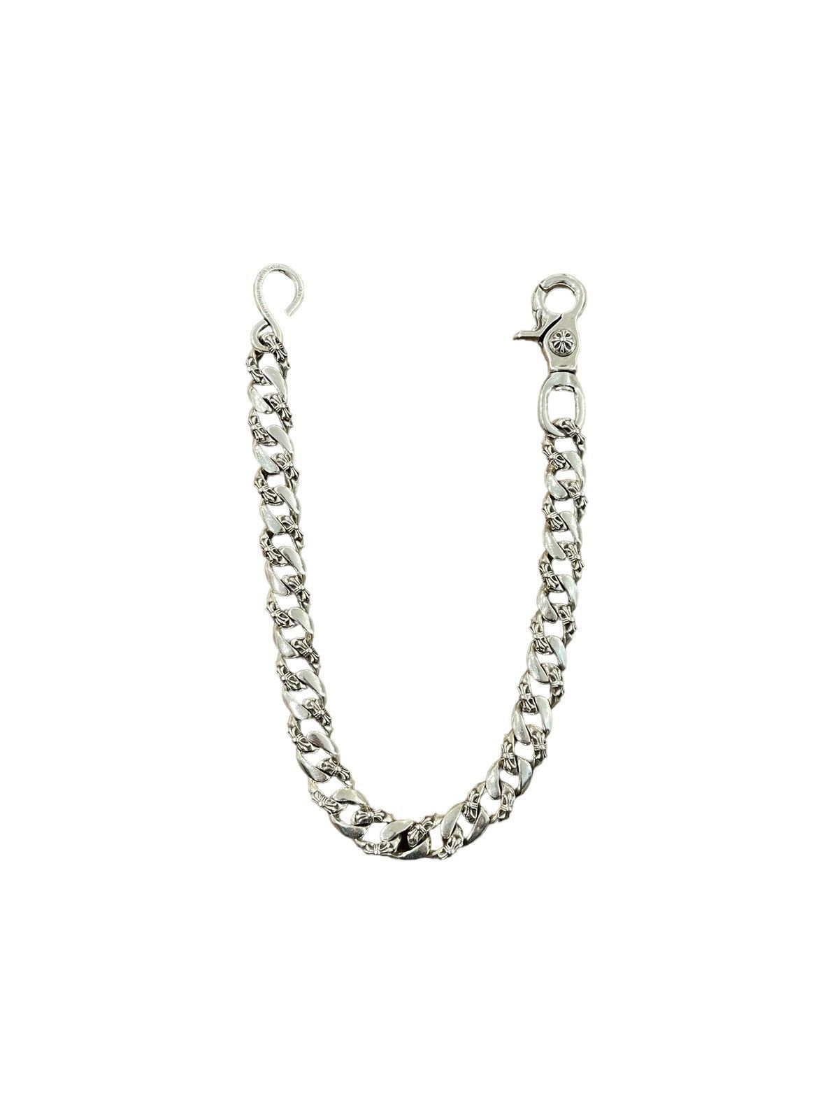 image of Chrome Hearts Sterling Silver Fancy Cuban Link Long Wallet Chain, Men's