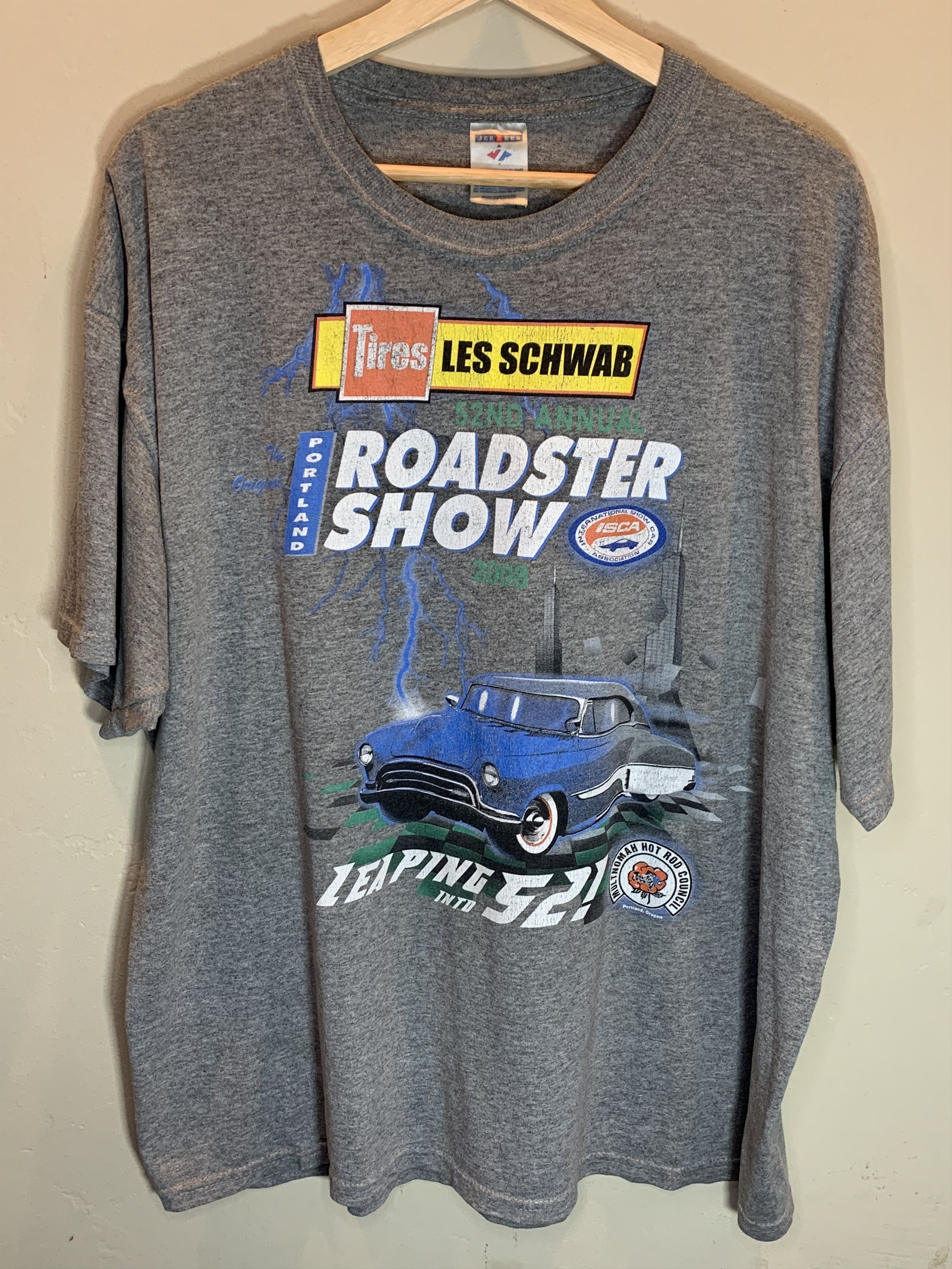 Vintage *RARE* Vintage Hot Rod Roadster Show Lightning Car Art Shirt Size US XL / EU 56 / 4 - 1 Thumbnail