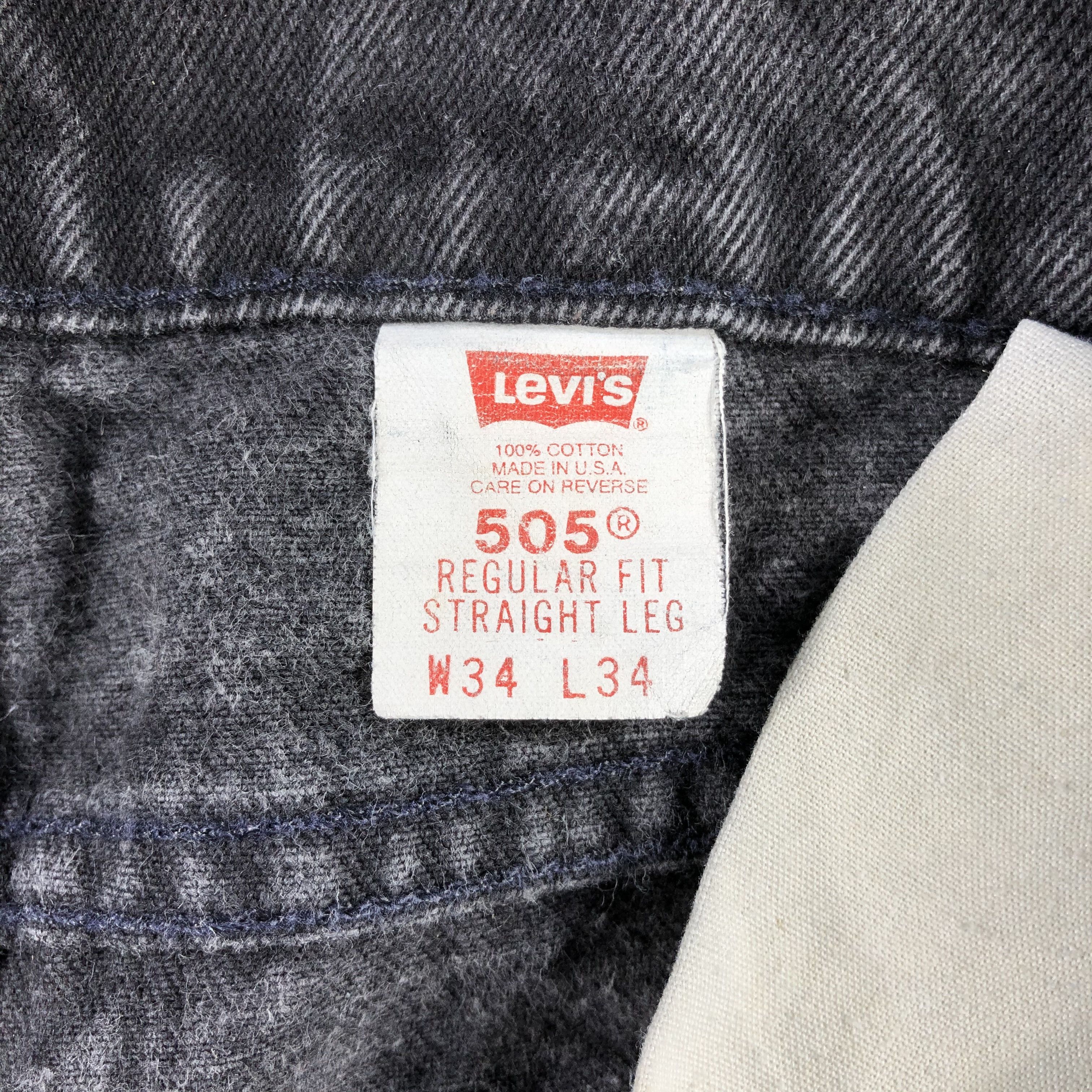 Levi's Vintage 90s Faded Black Levis 505 Orange Tab Jeans-JM3017 Size US 33 - 11 Thumbnail
