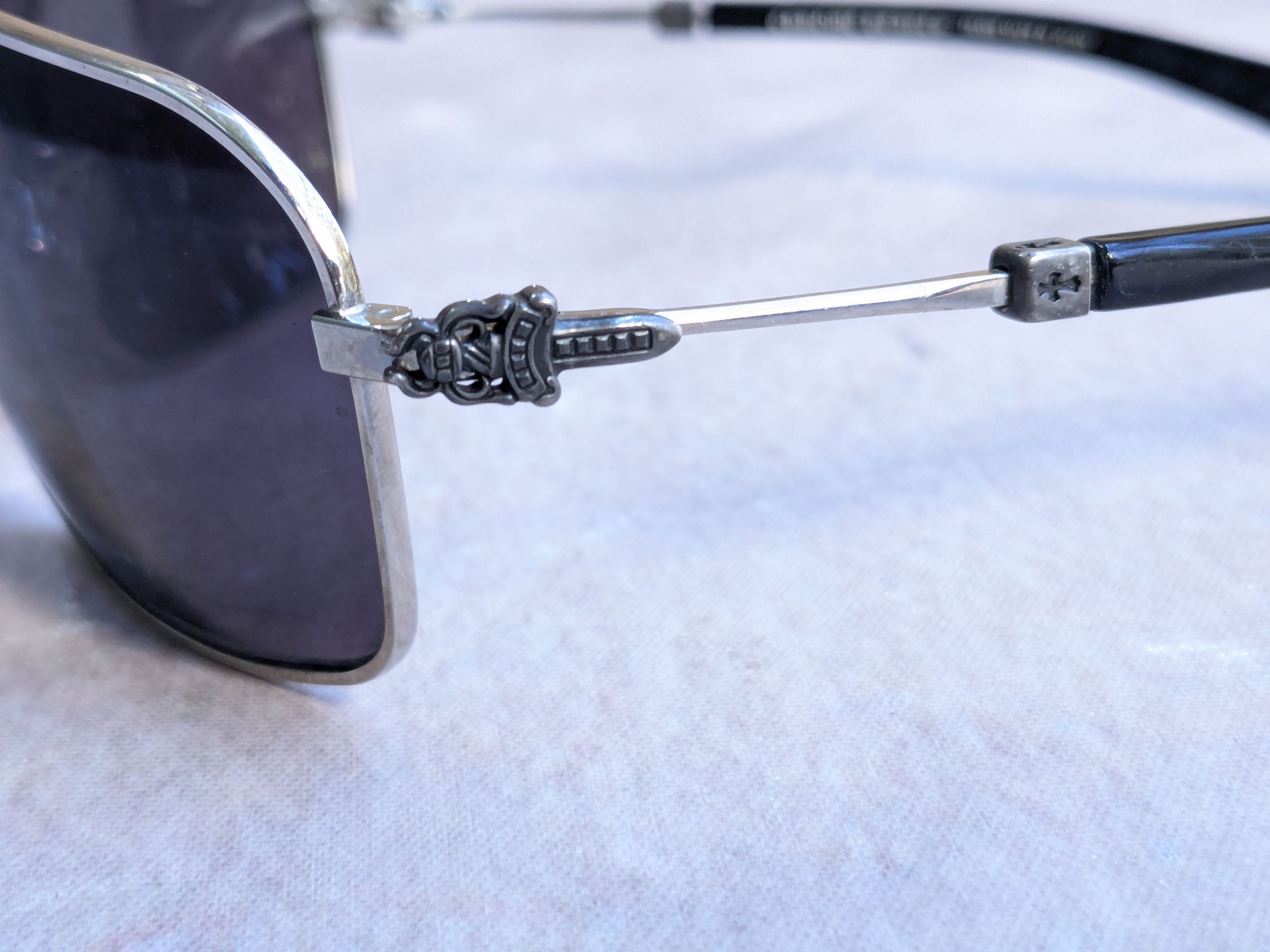 Chrome Hearts Chrome Hearts Aviator Sunglasses Oral Blue Silver Cross Y2K Size ONE SIZE - 8 Thumbnail