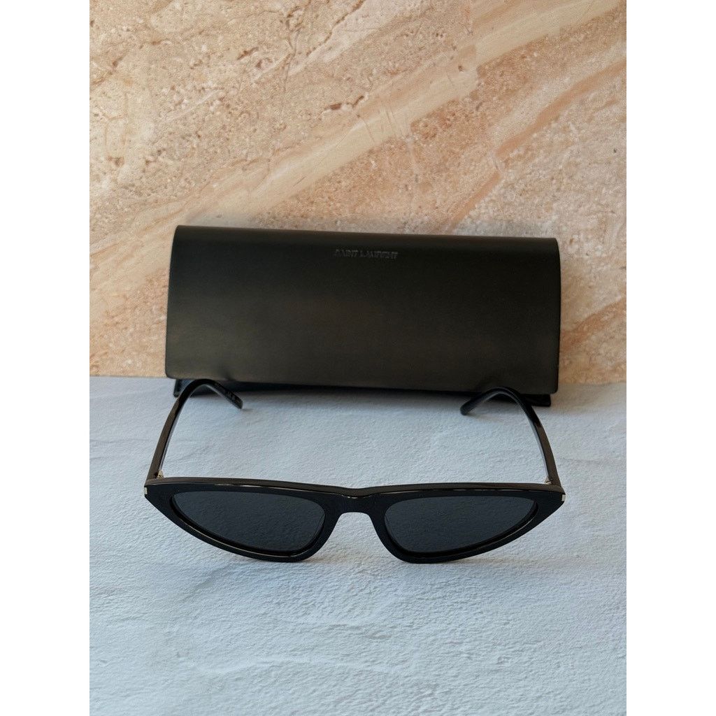 Saint Laurent Paris NEW Saint Laurent SL703 Black Slim Cat Eye Sunglasses Size ONE SIZE - 4 Thumbnail
