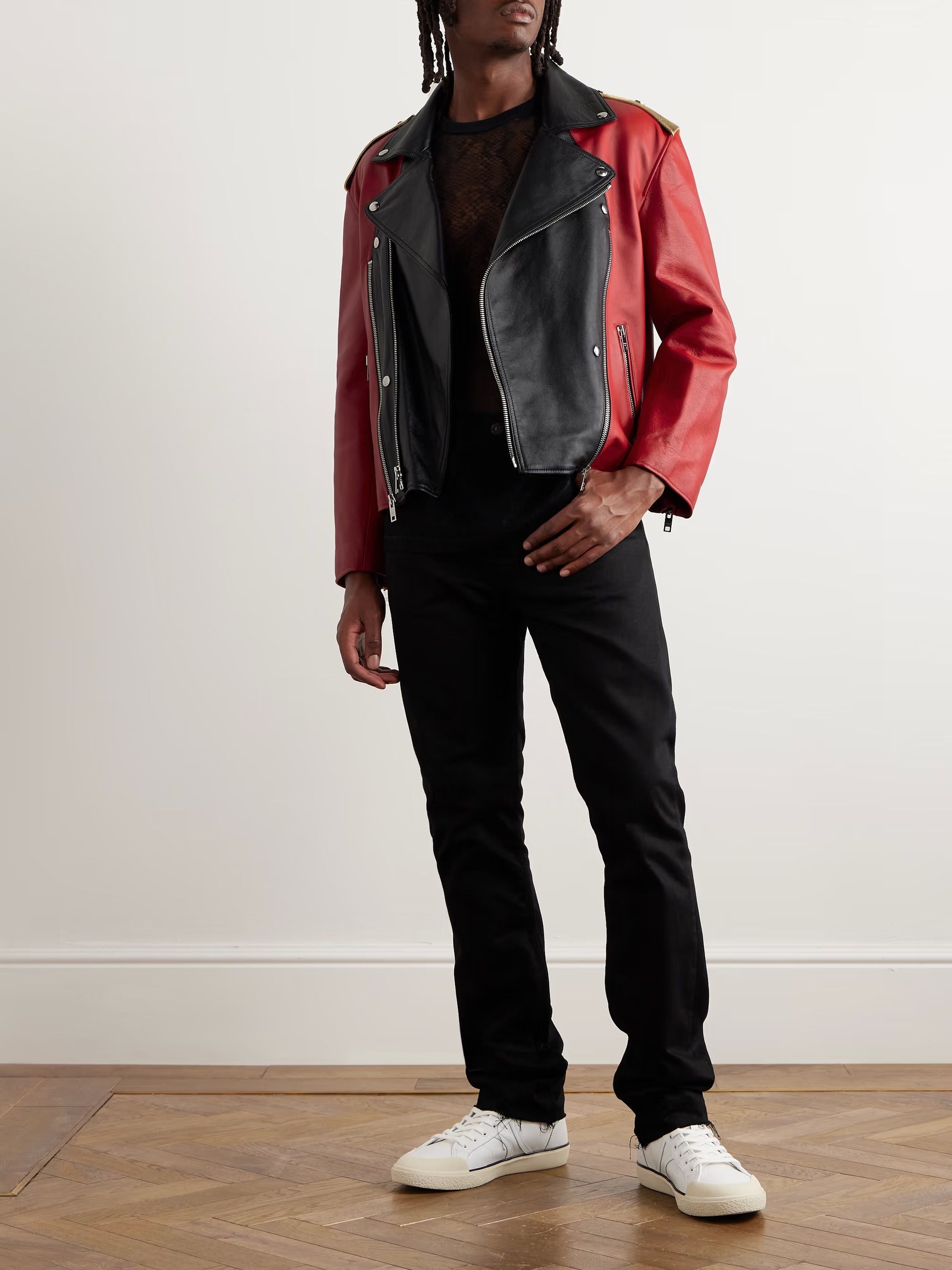 Celine os11x0724 Studded Leather Biker Jacket in Multicolor Size US M / EU 48-50 / 2 - 2 Thumbnail