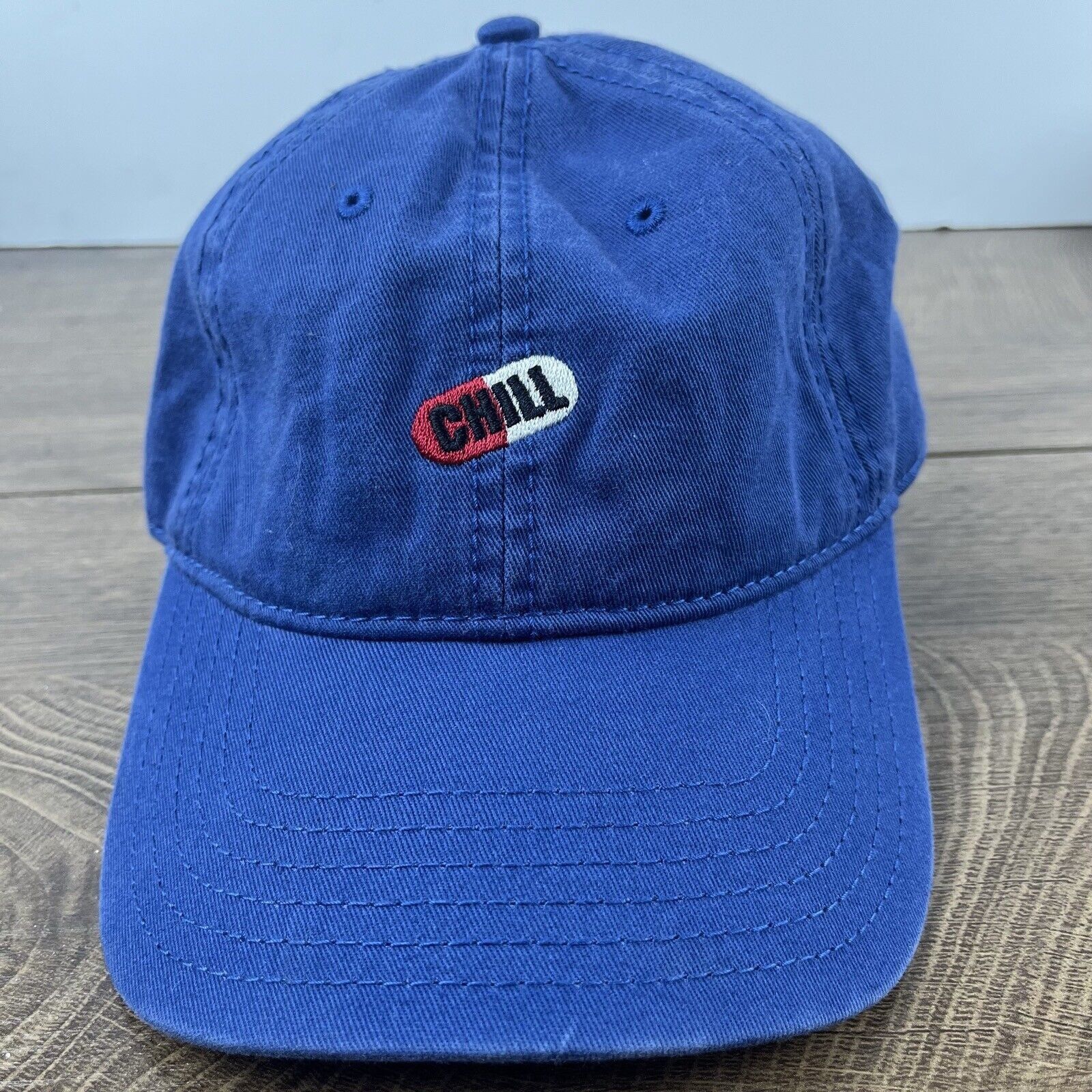 Other Chill Pill Hat Chill Pill Cap Adjustable Hat Blue Hat Adult Size ONE SIZE - 4 Thumbnail