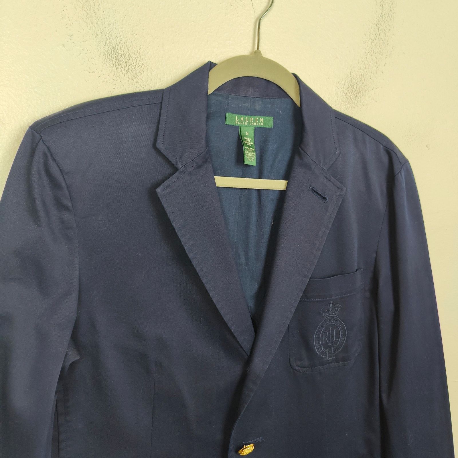 Ralph Lauren Vintage 90s Lauren Ralph Lauren Blazer Mens Medium Navy Blue Size 40R - 2 Thumbnail
