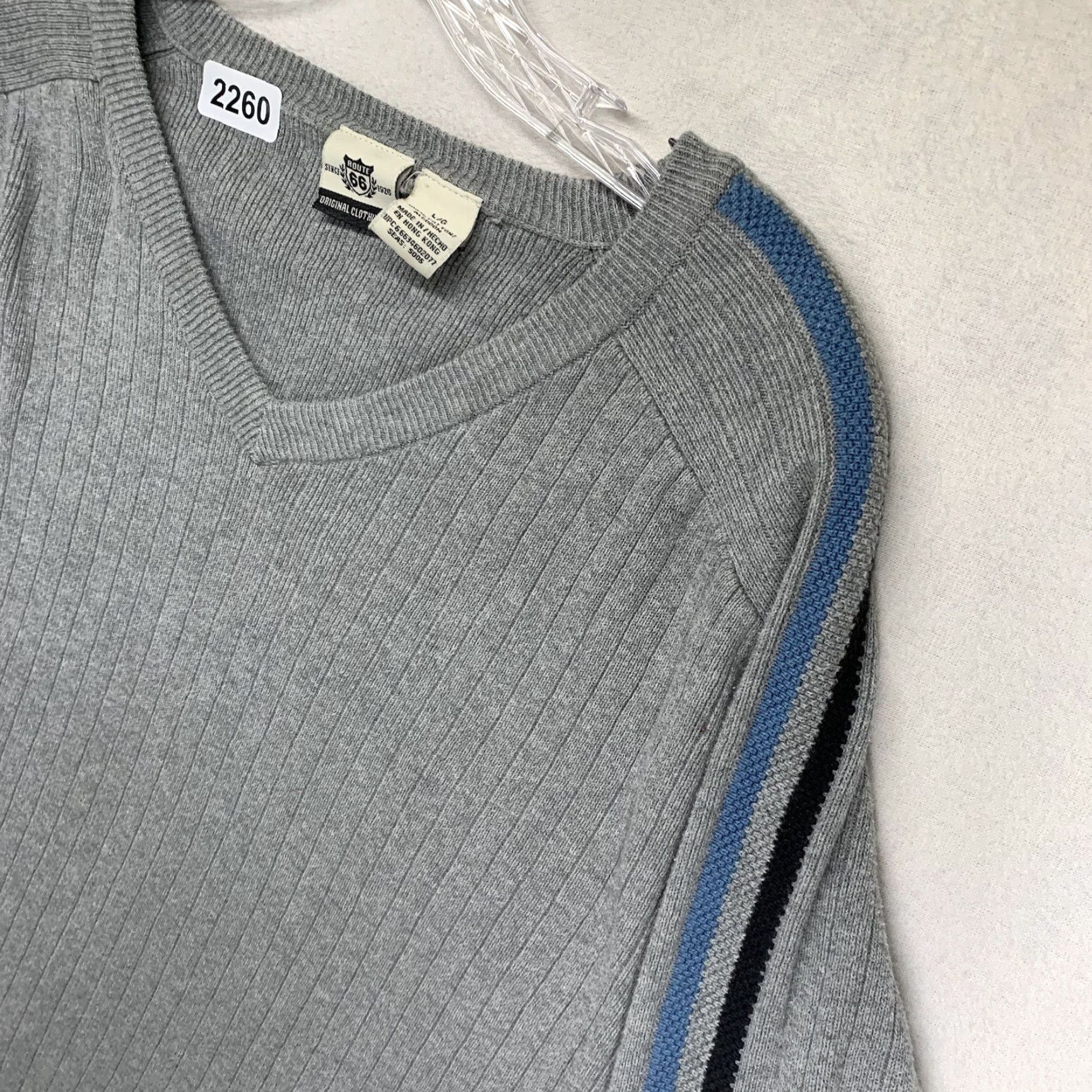 Route 66 VINTAGE Route 66 Sweater Mens Large Knit Jumper Casual 90s Sport Striped Sleeve Gray Size US L / EU 52-54 / 3 - 7 Thumbnail