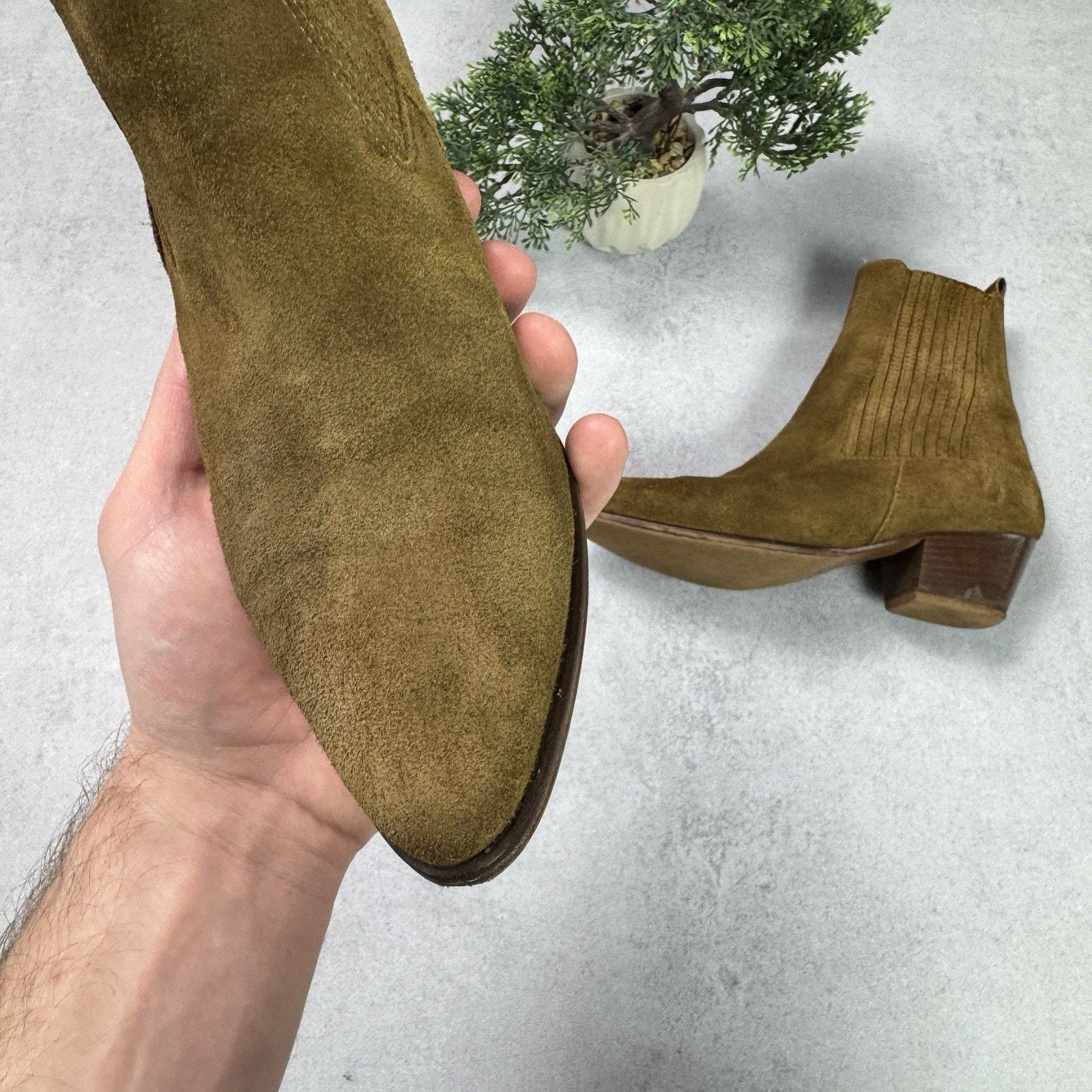 Sandro Sandro Women Western Boots Suede Brown Size 37 US 7 Size US 7 / IT 37 - 6 Thumbnail