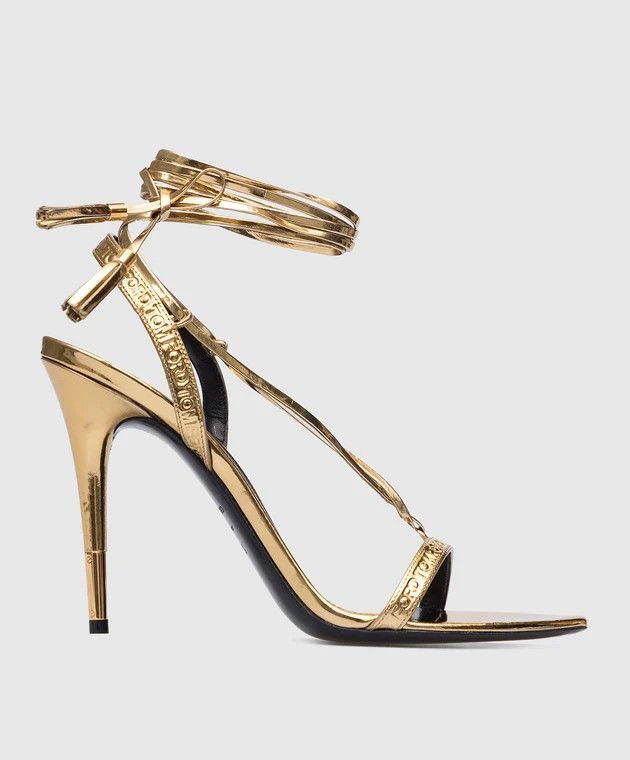 Tom Ford o1y0126 Spike Heel Sandals in Gold Size US 7 / IT 37 - 1 Thumbnail