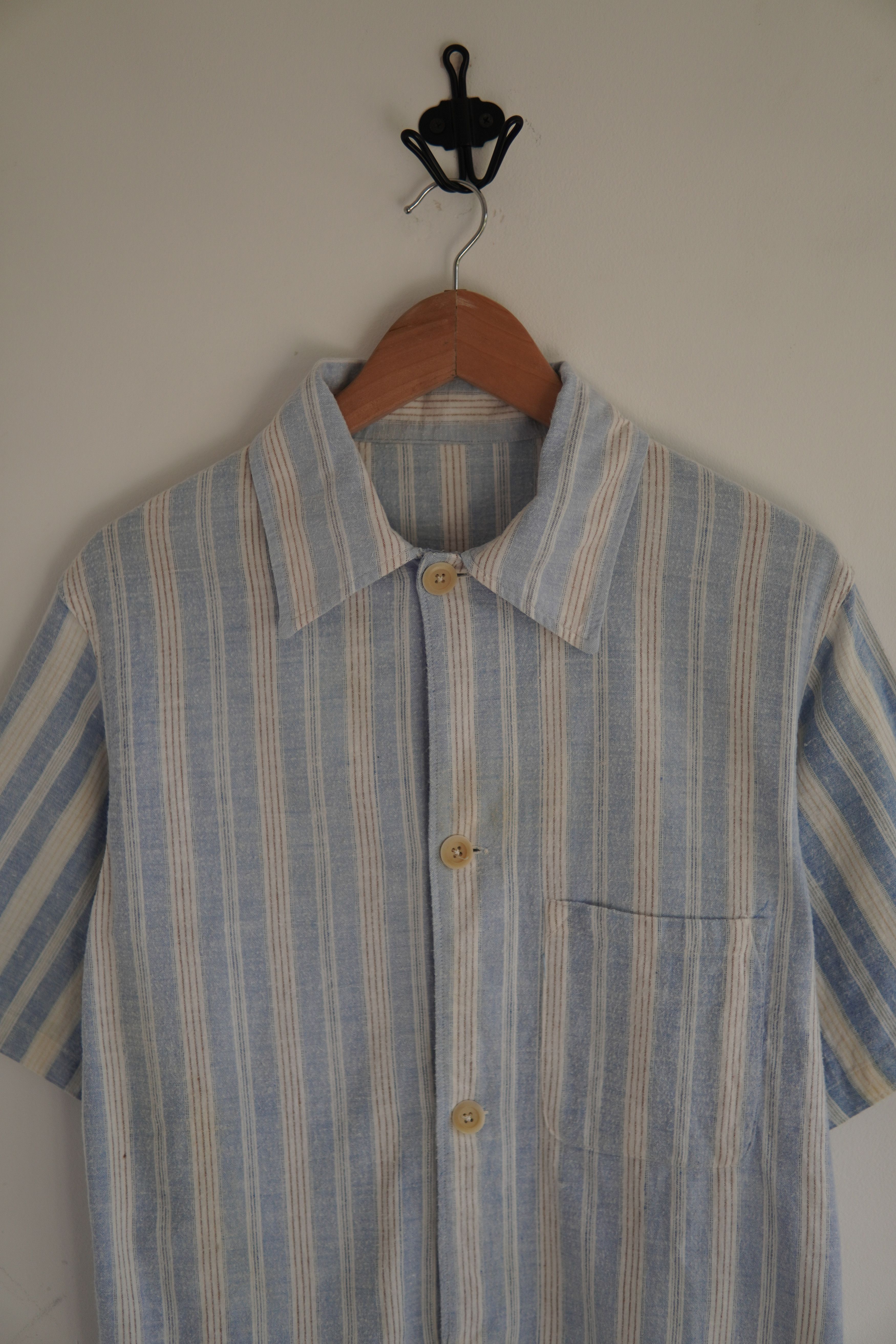 Vintage Vintage 60s Stripped Short Sleeve Shirt Size US M / EU 48-50 / 2 - 2 Thumbnail