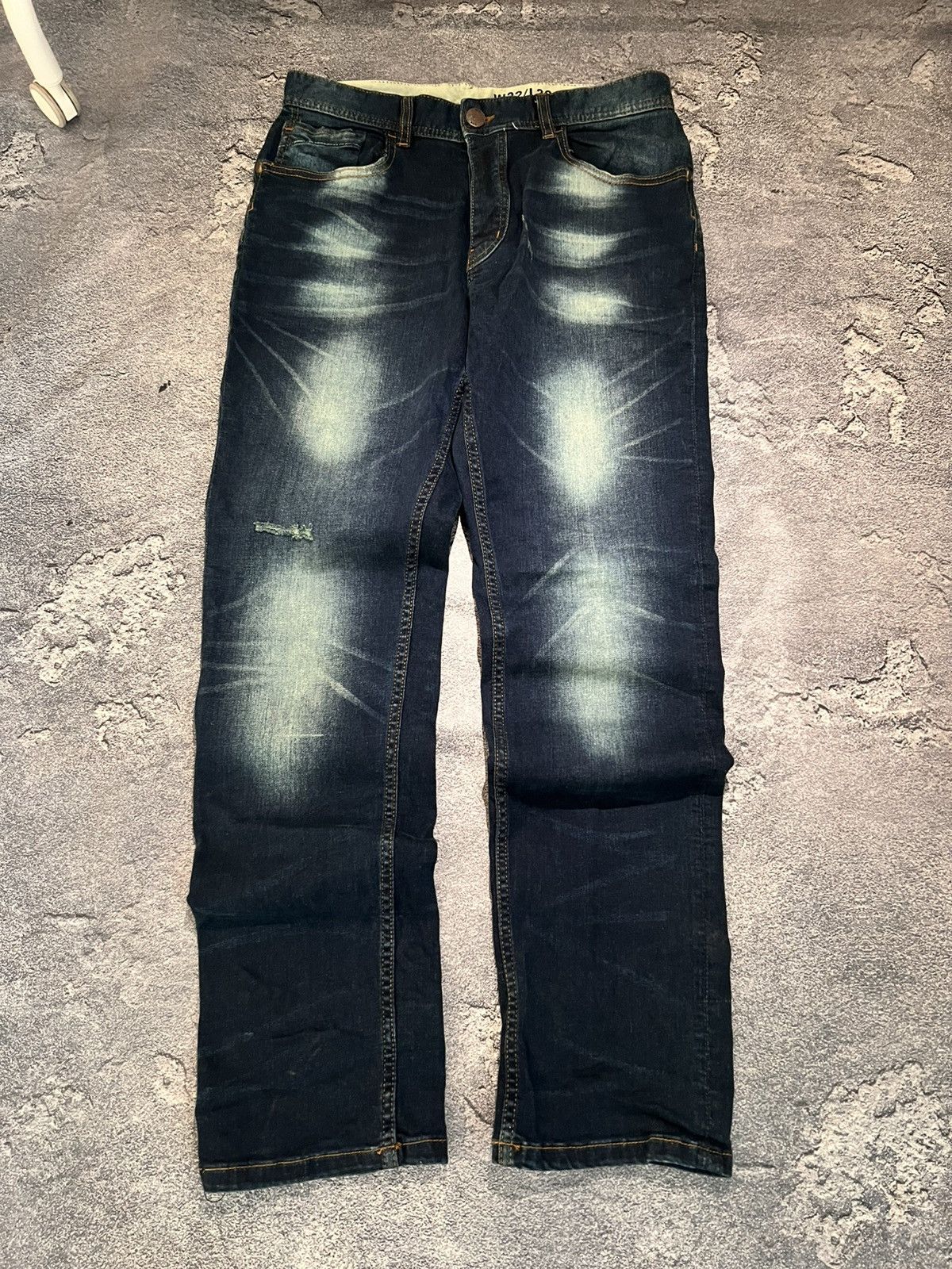 Vintage Heavy Washed Distressed Shredded Japanese Denim Size US 31 - 1 Thumbnail