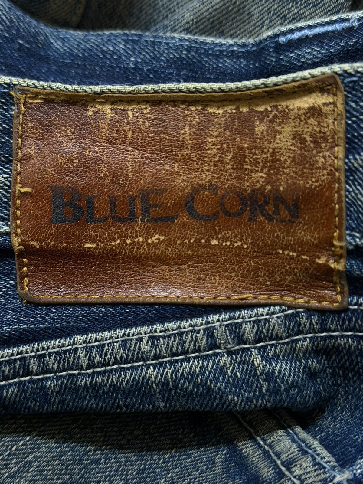 Blue Blue Japan Vintage 90s Japan Blue Corn Selvedge Mud Wash Distressed Size US 30 / EU 46 - 8 Thumbnail