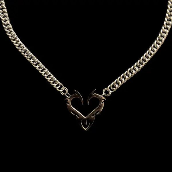 Jewelry Chain Necklace Punk Gothic Chrome Rock Venom Size ONE SIZE - 2 Thumbnail