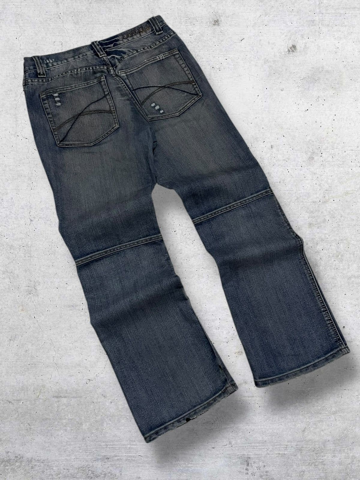 Japanese Brand SOUTHERN 90S JAPAN DESIGNER BIKERS DISTRESSED MUDWASH DENIM Size US 32 / EU 48 - 7 Thumbnail