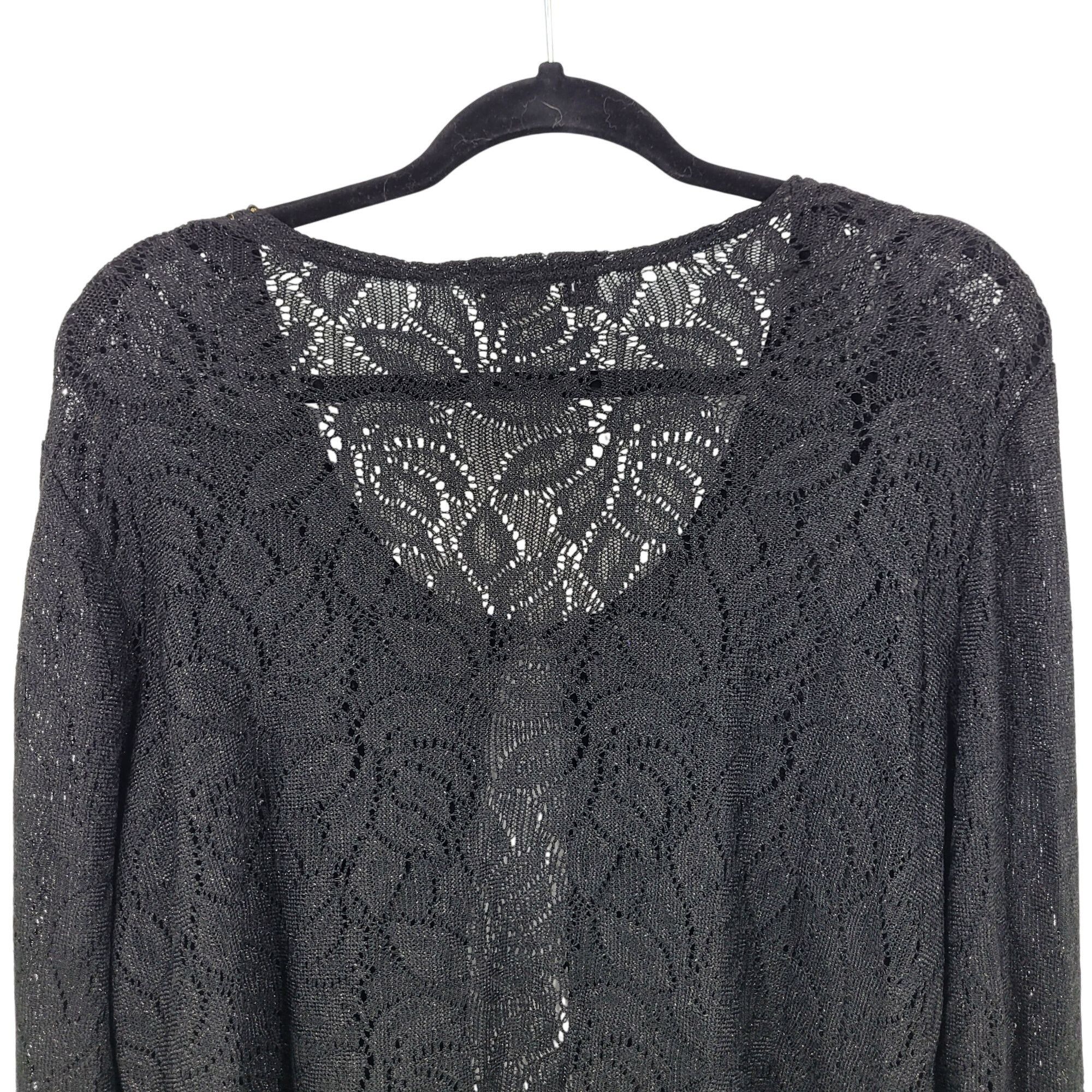 Vintage Vtg Black Lace Cardigan Sweater Button Front Sz 16 Formal Me Size XXL / US 16-18 / IT 52-54 - 8 Thumbnail