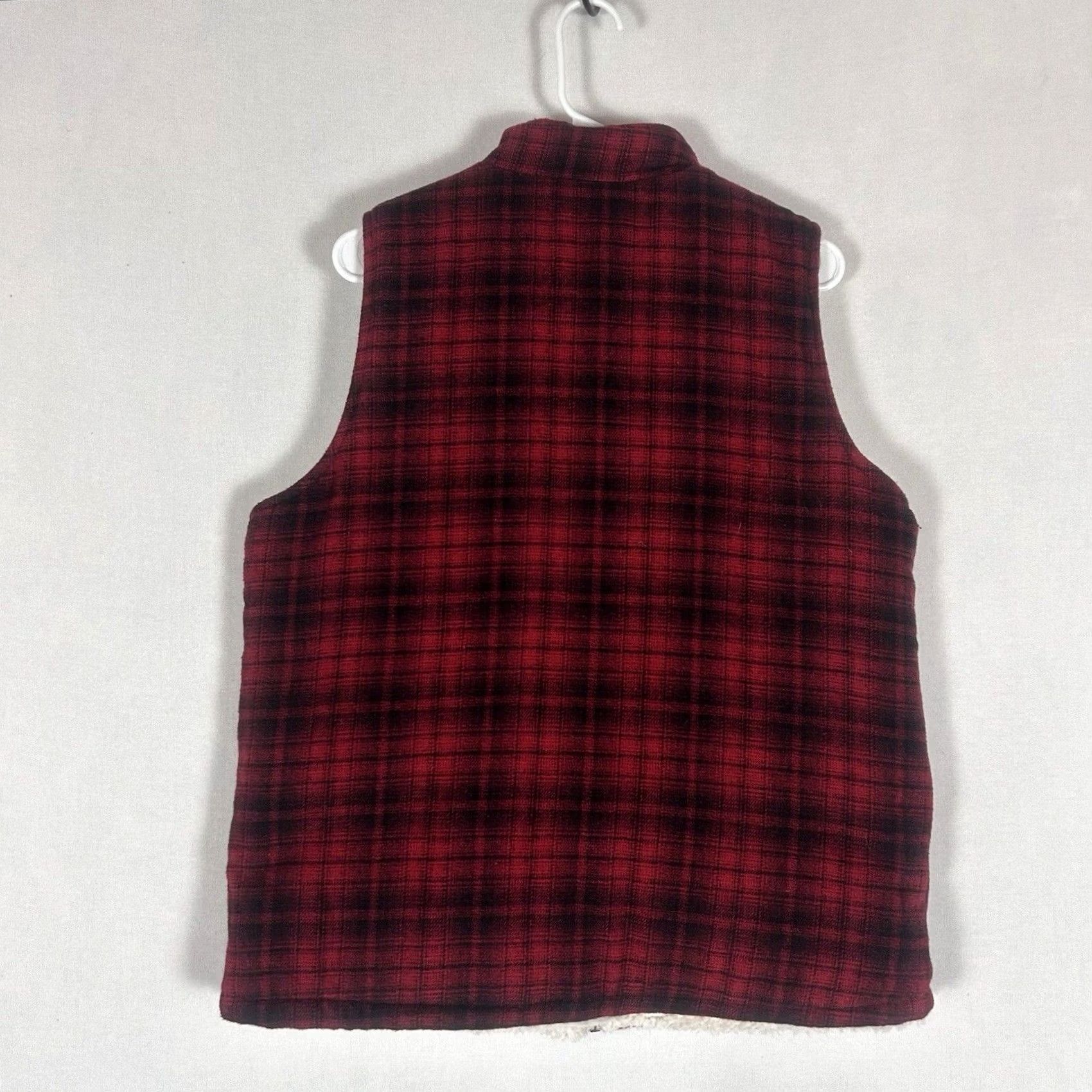 Vintage Maurices Vest Women's Small Plaid Flannel Red Black Zip Lined Pockets Casual Outdoor Size S / US 4 / IT 40 - 5 Thumbnail