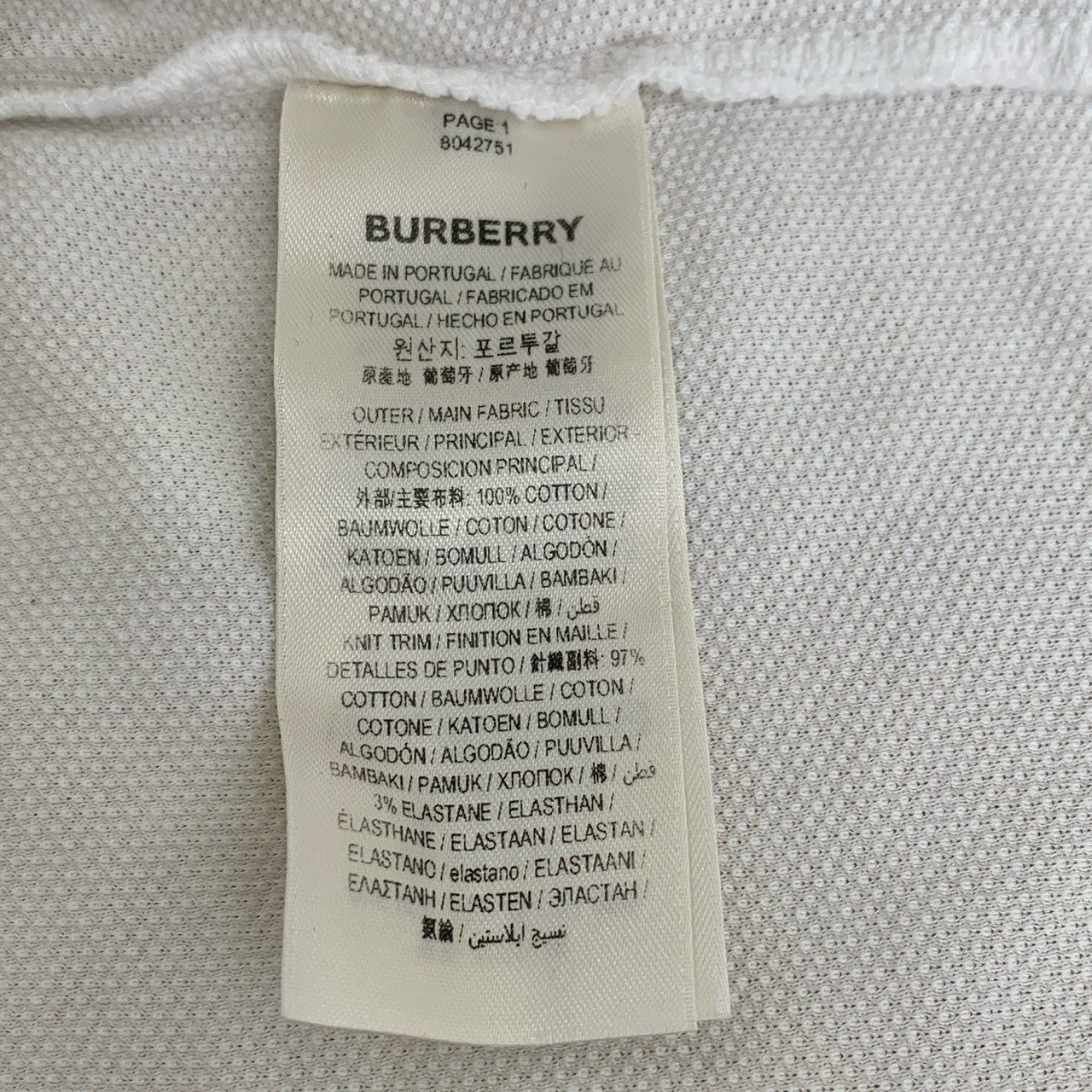Burberry Burberry White Polo Shirt With Embroidered Coordinates Desig Size US XL / EU 56 / 4 - 8 Thumbnail