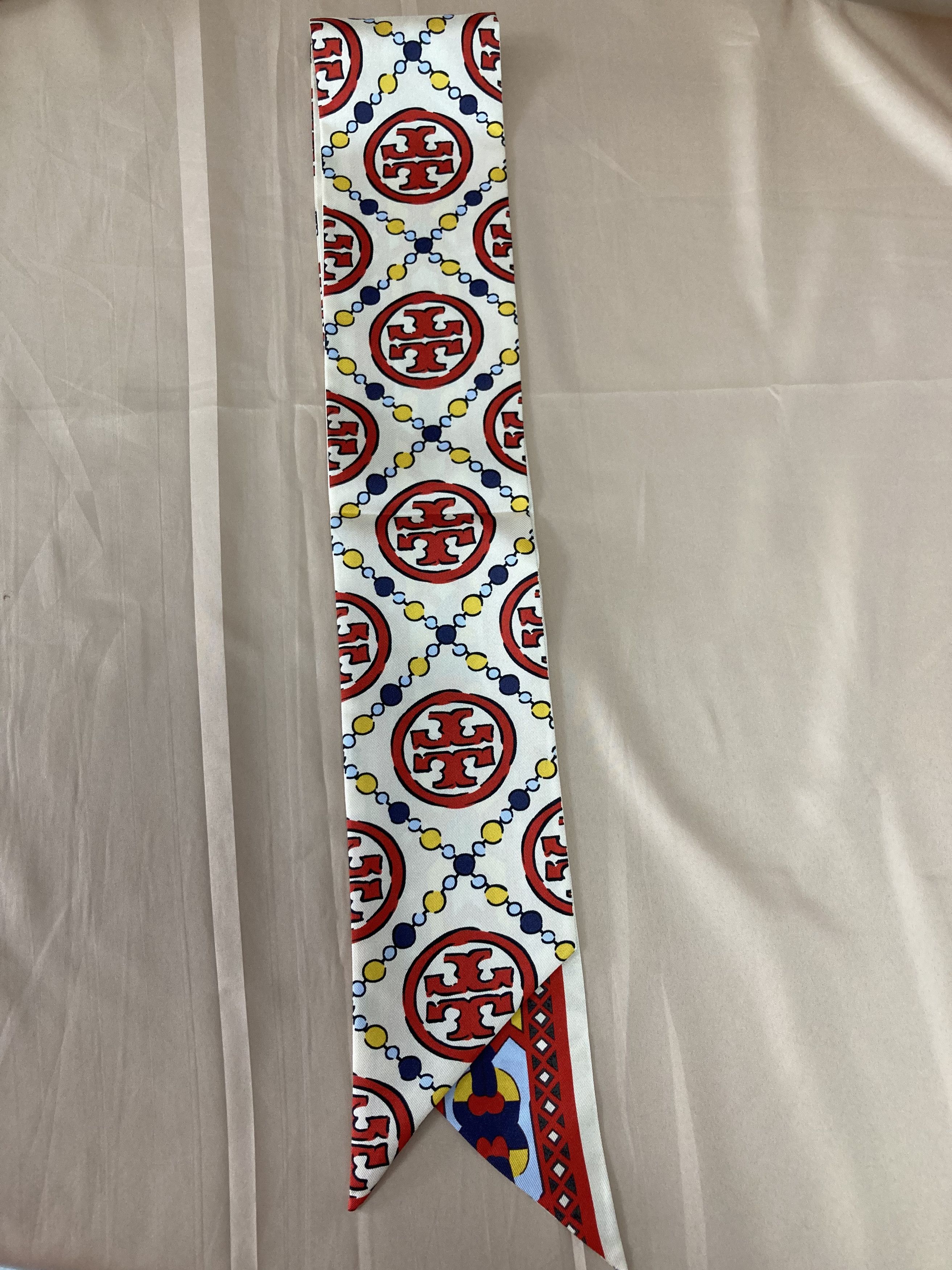 Tory Burch Tory Burch T-Monogram Silk Ribbon Tie Size ONE SIZE - 3 Thumbnail