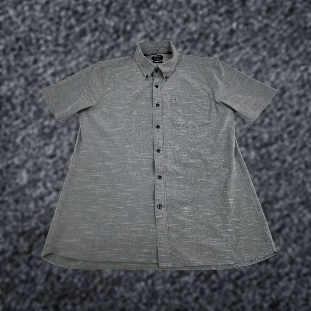 Hurley Hurley Mens Short Sleeve Button-Up Tailored Fit Shirt Grey Size M Size US M / EU 48-50 / 2 - 1 Thumbnail