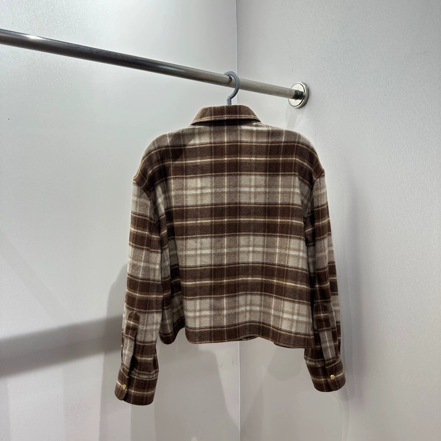 Celine Celine Triumph Arc Logo Gingham Cashmere Shirt 36 Size XS / US 0-2 / IT 36-38 - 2 Thumbnail