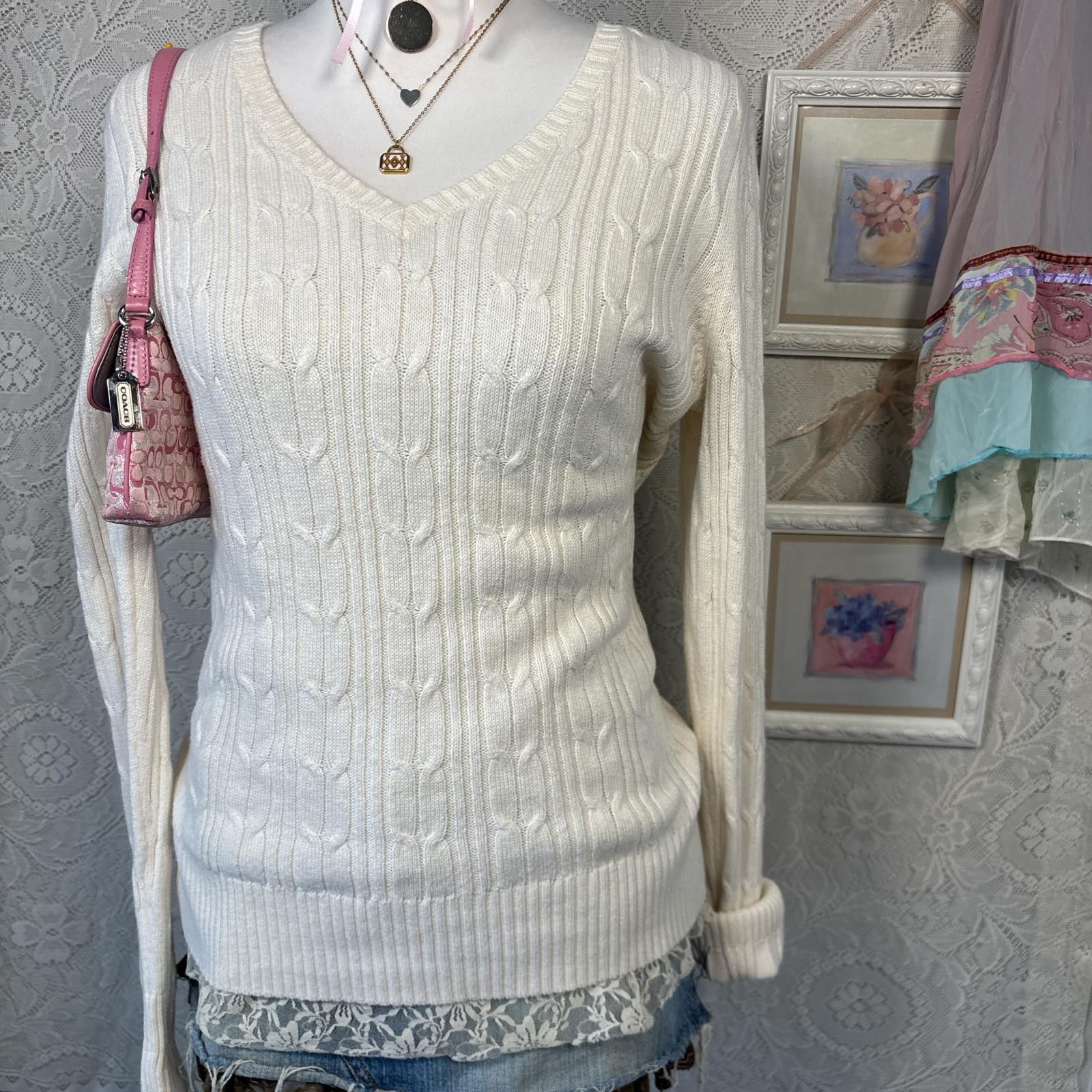 St. Johns Bay vintage cozy rory gilmore cable knit sweater Size S / US 4 / IT 40 - 3 Thumbnail