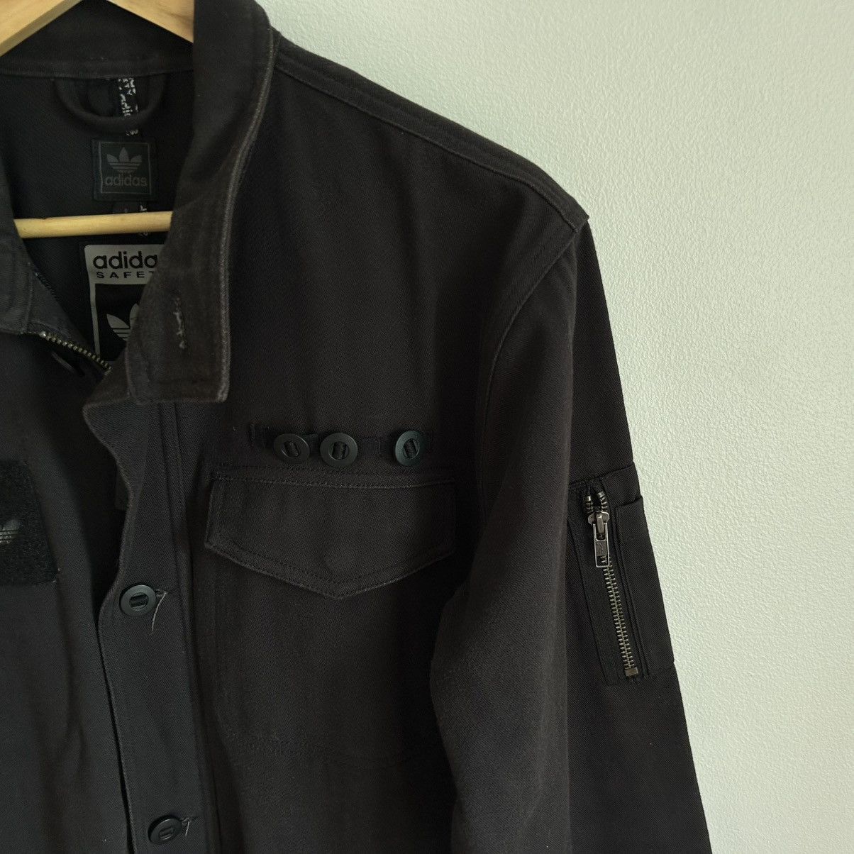 Adidas Adidas Safety Military Jacket Small Black Mens Utility Y2k Size US S / EU 44-46 / 1 - 4 Thumbnail