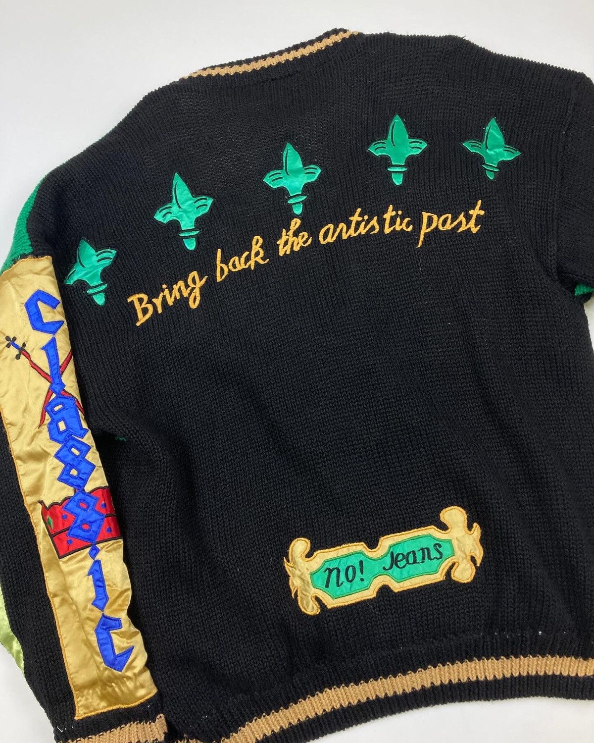 Japanese Brand Vintage rare No! Jeans patchwork cardigan japan suvenior Size US M / EU 48-50 / 2 - 6 Thumbnail