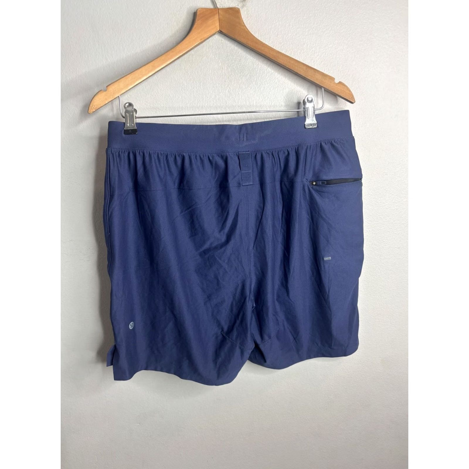 Lululemon Lululemon Mens Large Blue Running Shorts Athletic Drawstring Zip Pockets Size US 33 - 5 Thumbnail