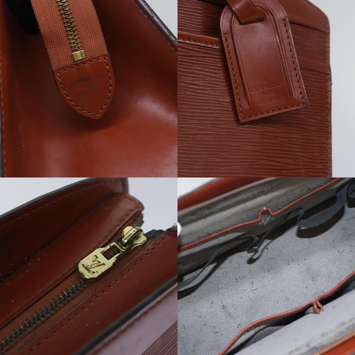 Louis Vuitton LOUIS VUITTON Epi Riviera Hand Bag Brown M48183 Size ONE SIZE - 11 Thumbnail