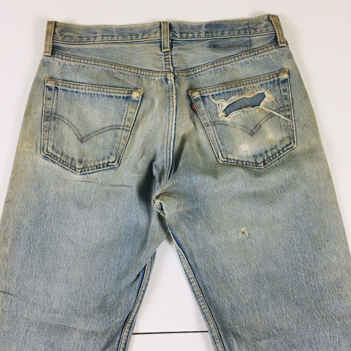 Levi's Vintage Clothing Vintage 90s Levis Distress Jeans Made in USA Size US 33 - 9 Thumbnail