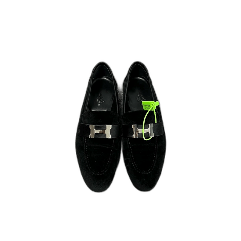 Hermes Hermes Classic Black Velvet Loafers Size 36 Size US 6 / IT 36 - 1 Thumbnail