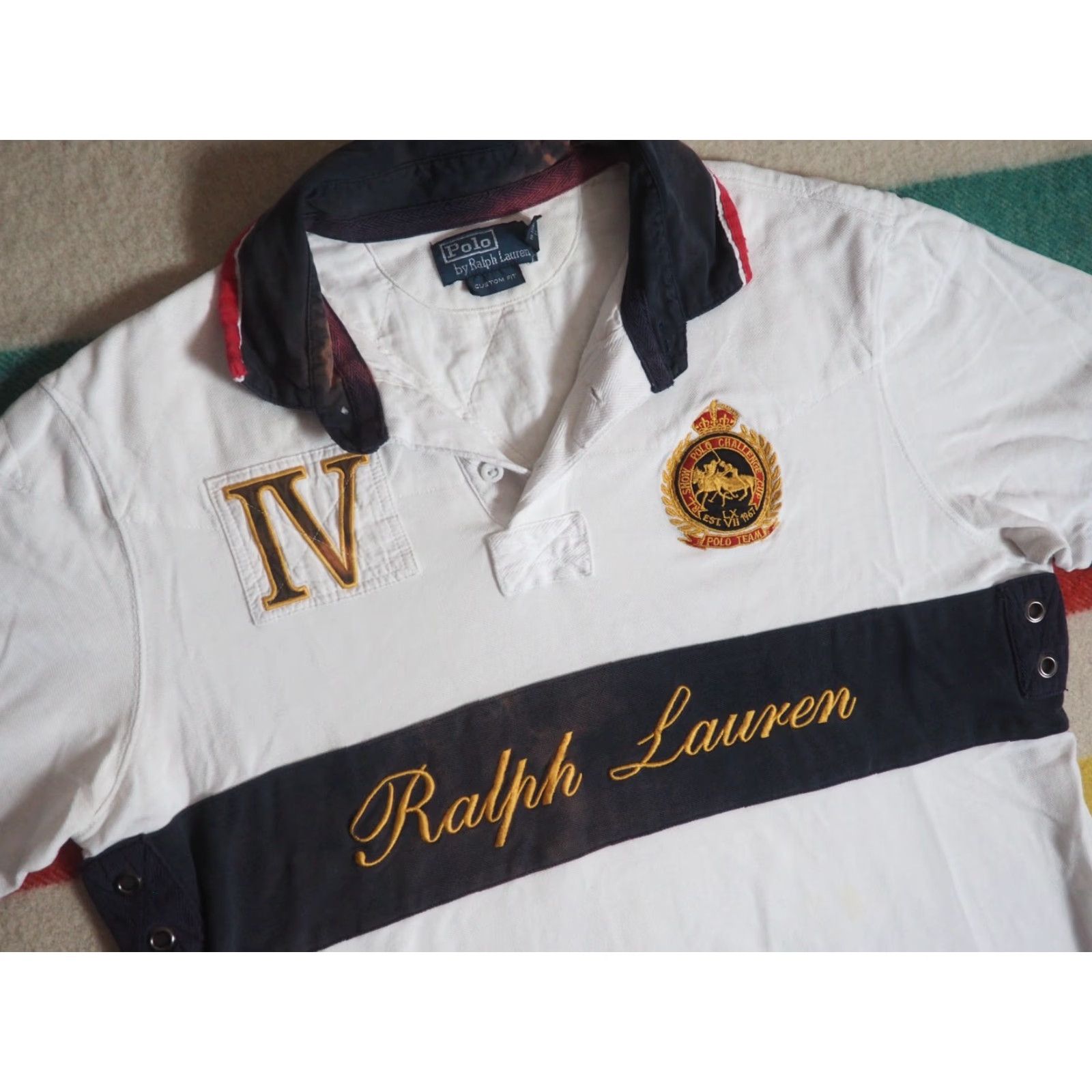 Polo Ralph Lauren VTG Polo Ralph Lauren Challenge Cup Polo Shirt Mens XL White 90s Vintage Distress Logo Cotton Button Short Sleeve Collared Polo Shirt Mens XL 90s Size US XL / EU 56 / 4 - 3 Thumbnail