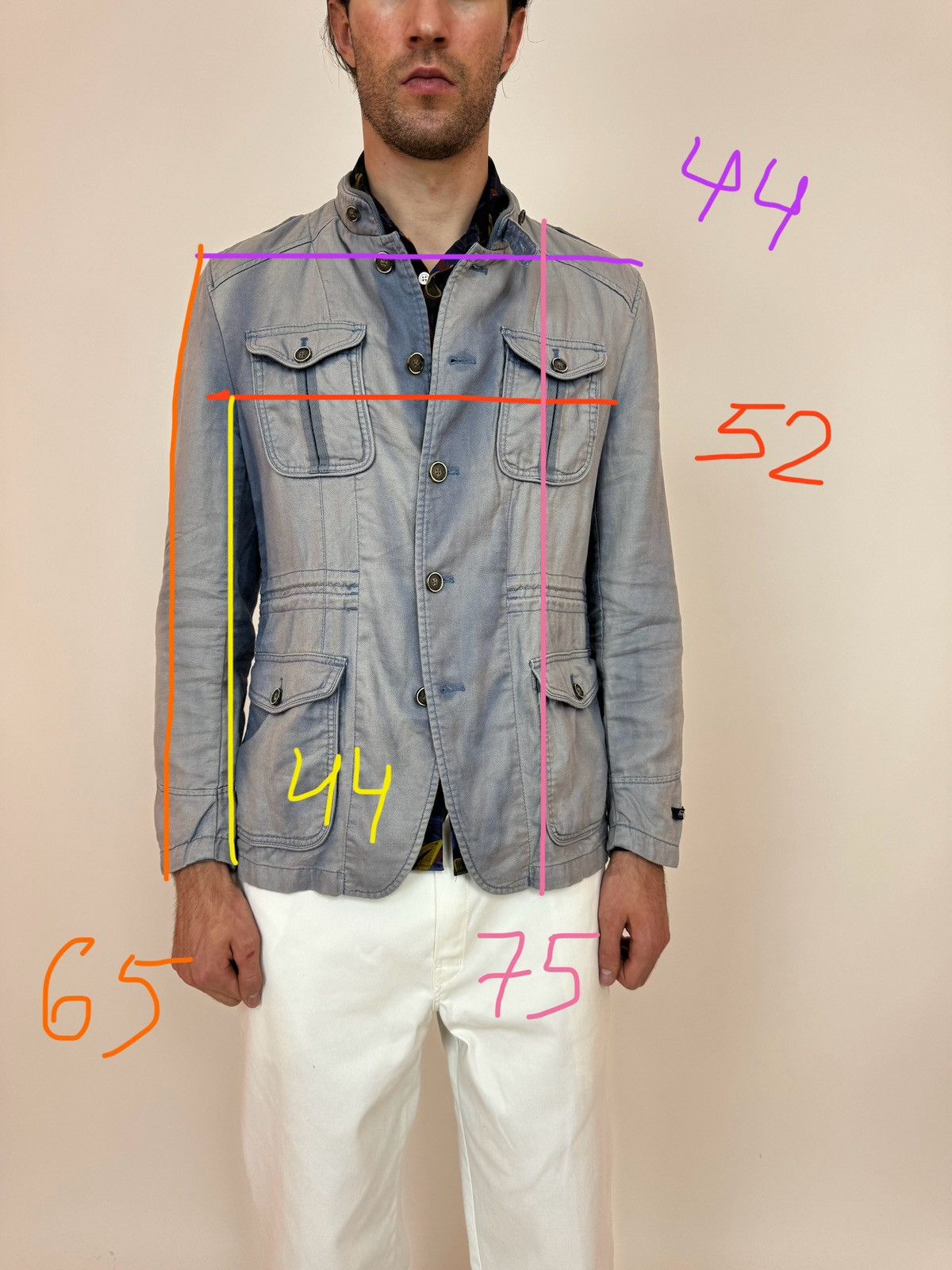Other JEREM Unlined Blazer jacket stand up collar Linen/cotton Size 52R - 15 Thumbnail