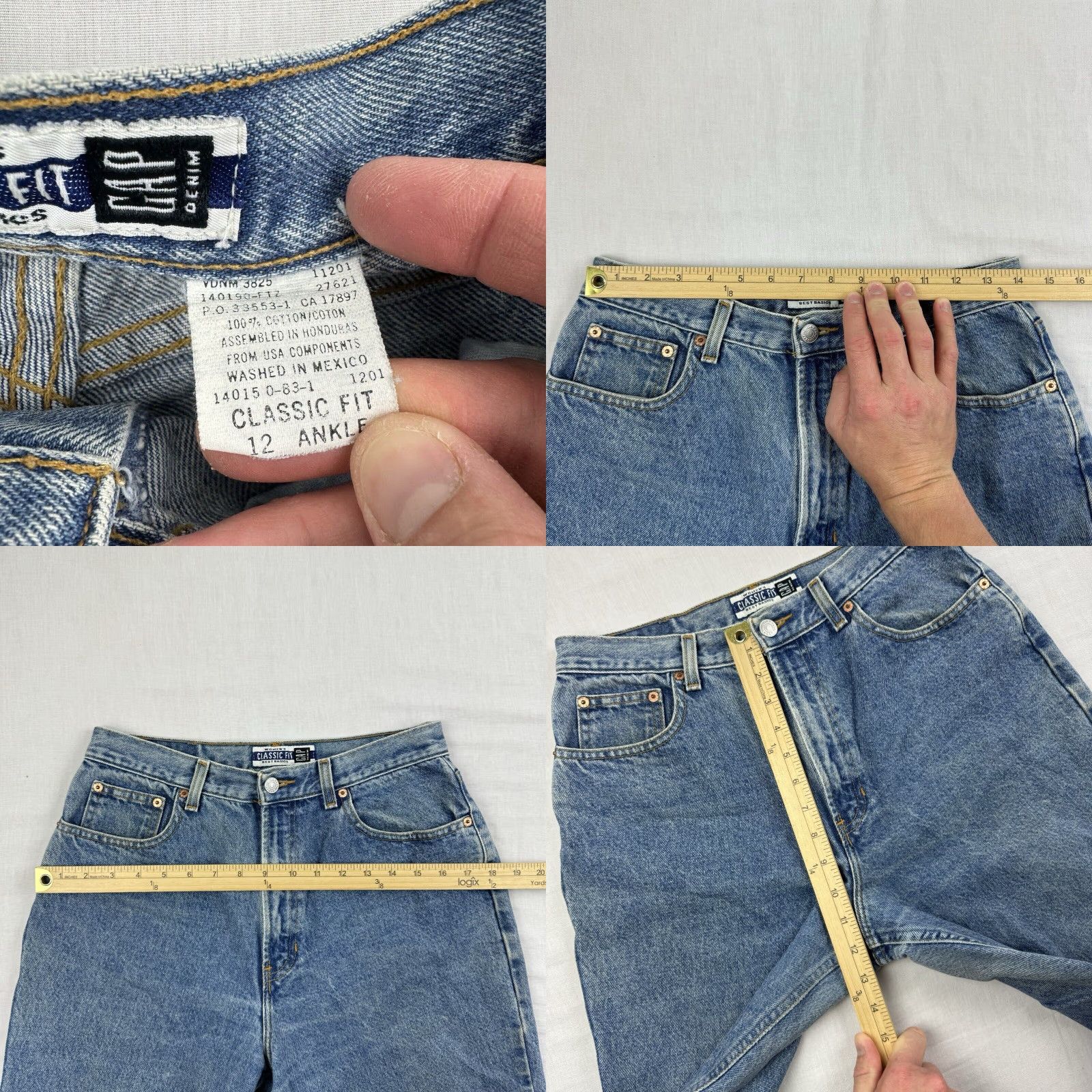 Gap VINTAGE Gap Jeans Womens Size 12 Ankle Fit High Waist Blue Classic Style 90s Casual Cold Weather Size 34" / US 12 / IT 48 - 8 Thumbnail