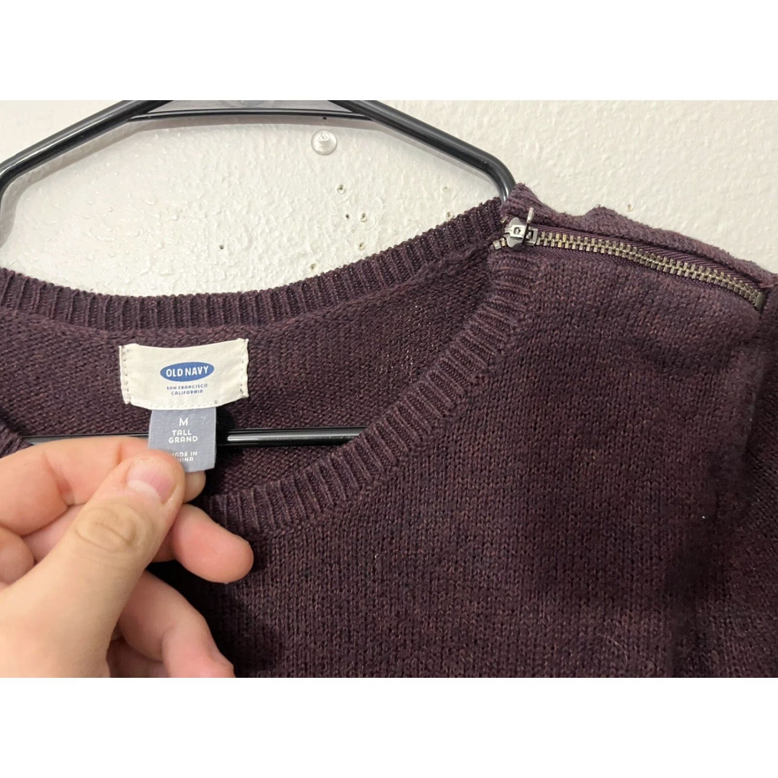 Old Navy Old Navy Women's Long Sleeve Sweater Crewneck Maroon Medium Tall Size M / US 6-8 / IT 42-44 - 2 Thumbnail
