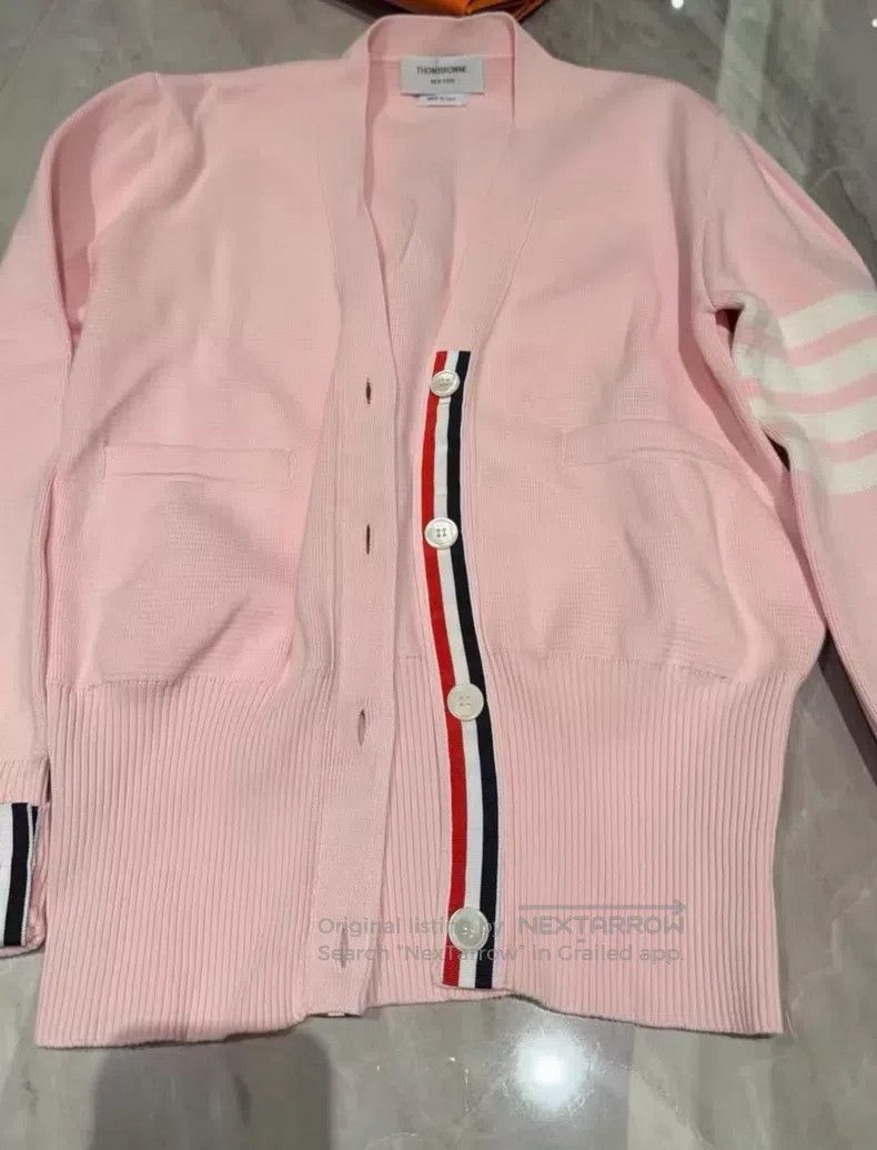 Thom Browne Thom Browne Pink knit cardigan Size XS / US 0-2 / IT 36-38 - 6 Thumbnail