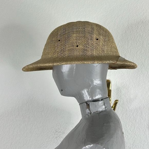 Vintage JJ Hat Center Safari Adjustable Tan Woven Brimmed Hat Size ONE SIZE - 4 Thumbnail