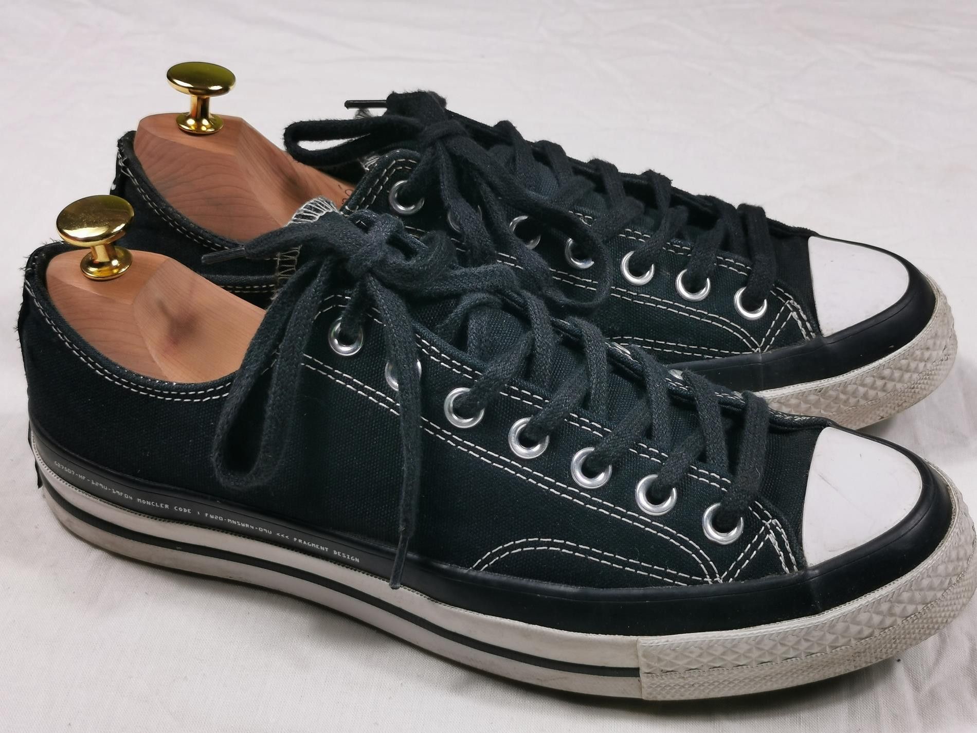 Moncler Converse x Moncler x Fragment Sneakers Low Top Black 8.5 US |  Grailed