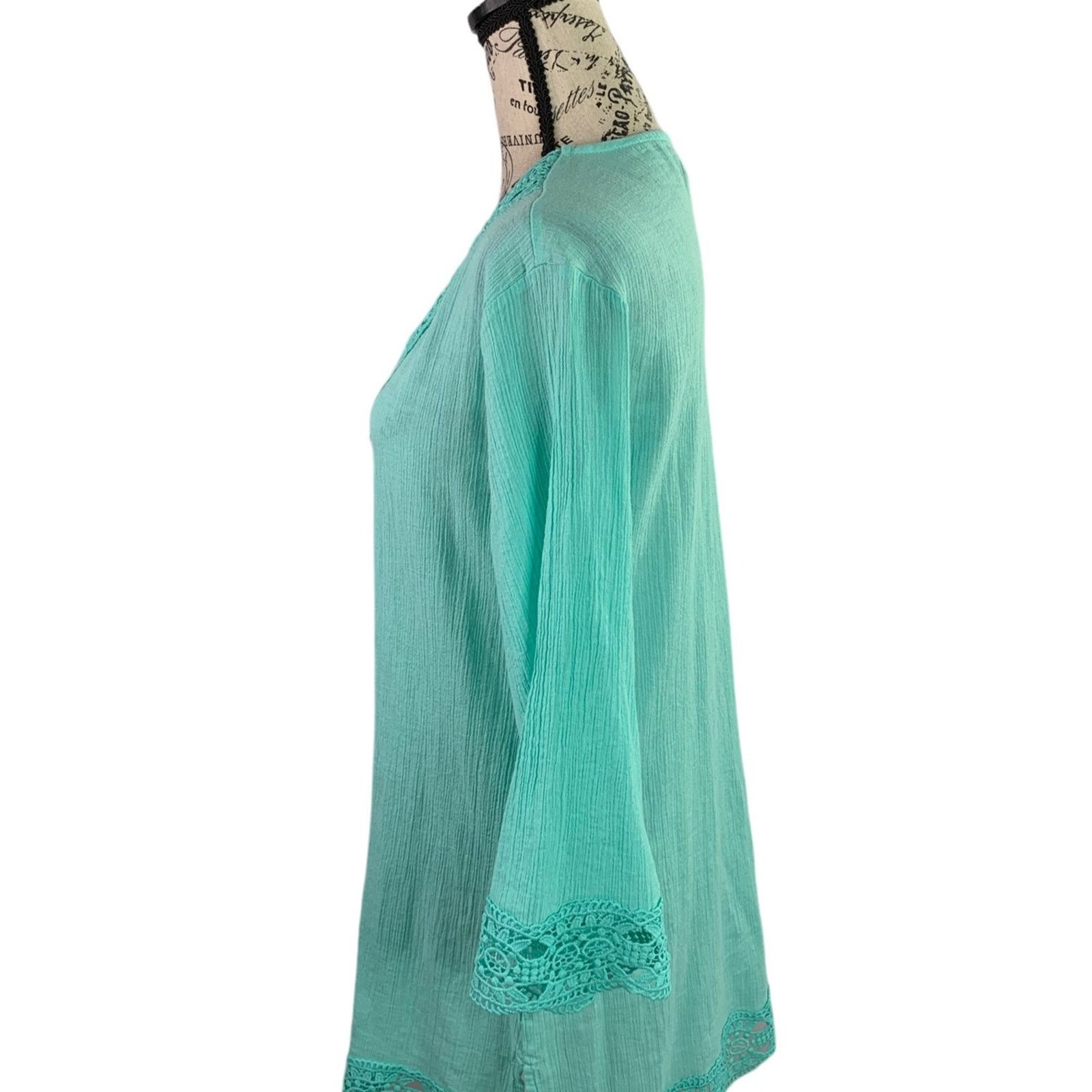 Isaac Mizrahi Issac Mizrahi New York Women's Small Tunic Top Lace Trim Size S / US 4 / IT 40 - 8 Thumbnail