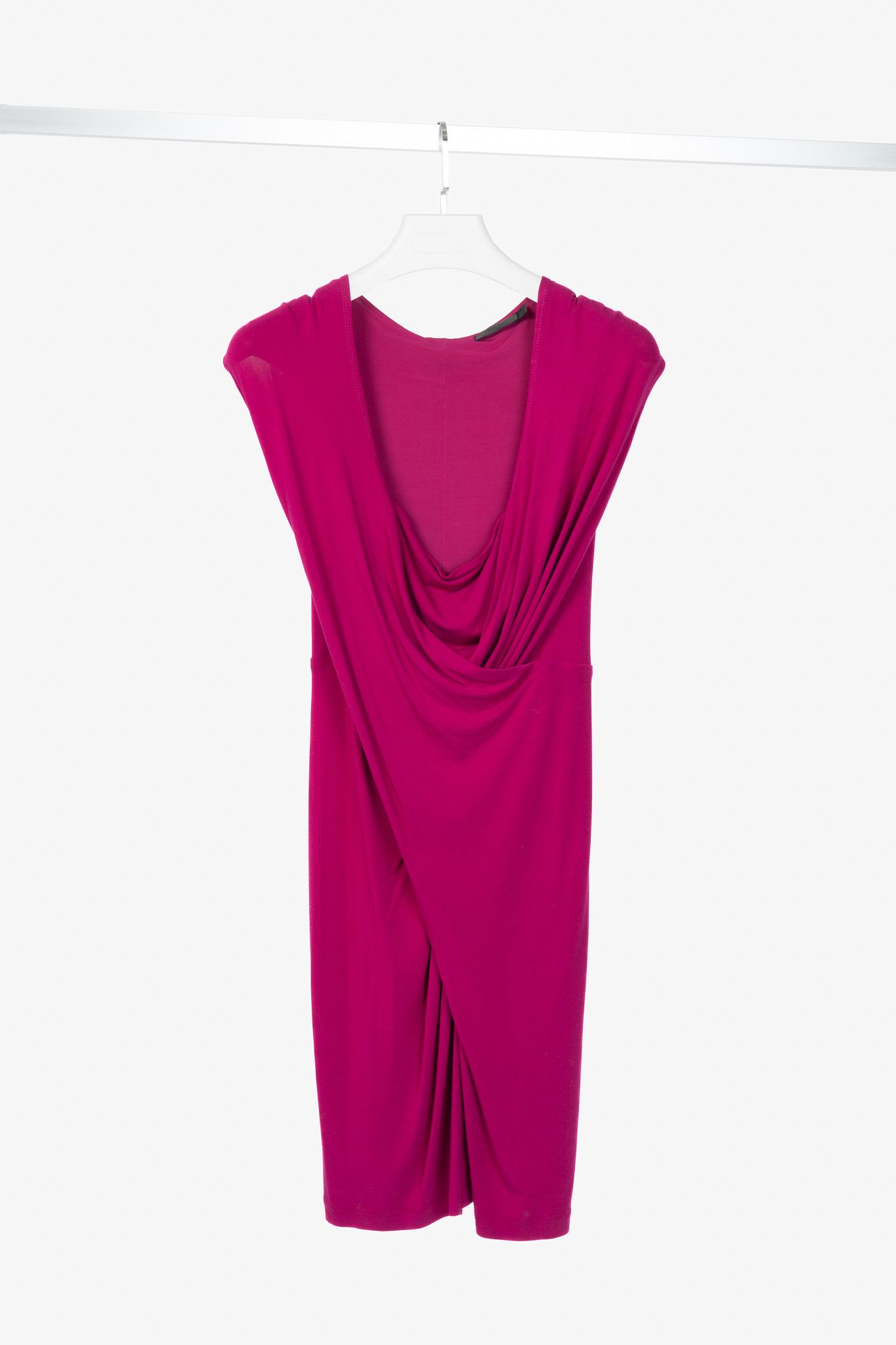 Donna Karan Donna Karan Collection SS15 Fuchsia Jersey Twist-Front Dress Size M / US 6-8 / IT 42-44 - 1 Thumbnail