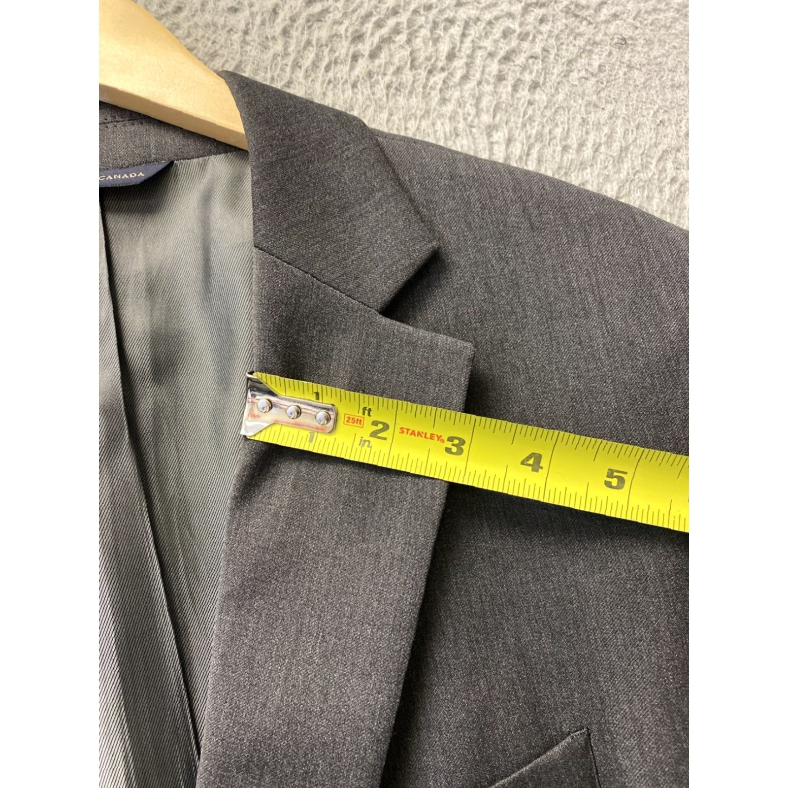 Banana Republic Banana Republic Men's Blazer 40R Wool Gray Single-Breasted Regular Fit Elegant Tailored Size 40R - 6 Thumbnail
