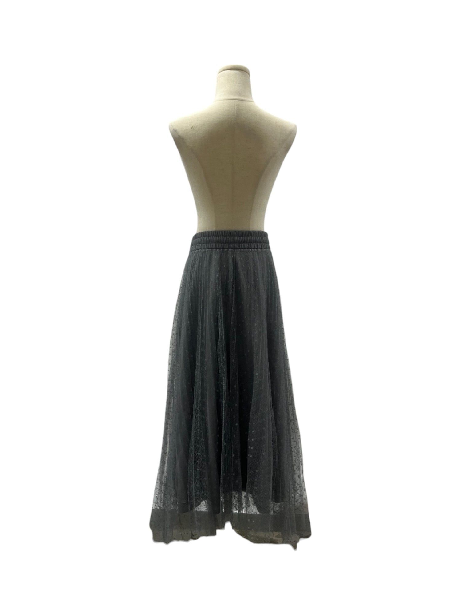 RED Valentino Grey Polka Dot Tulle Skirt Size 26" / US 2 / IT 38 - 2 Thumbnail