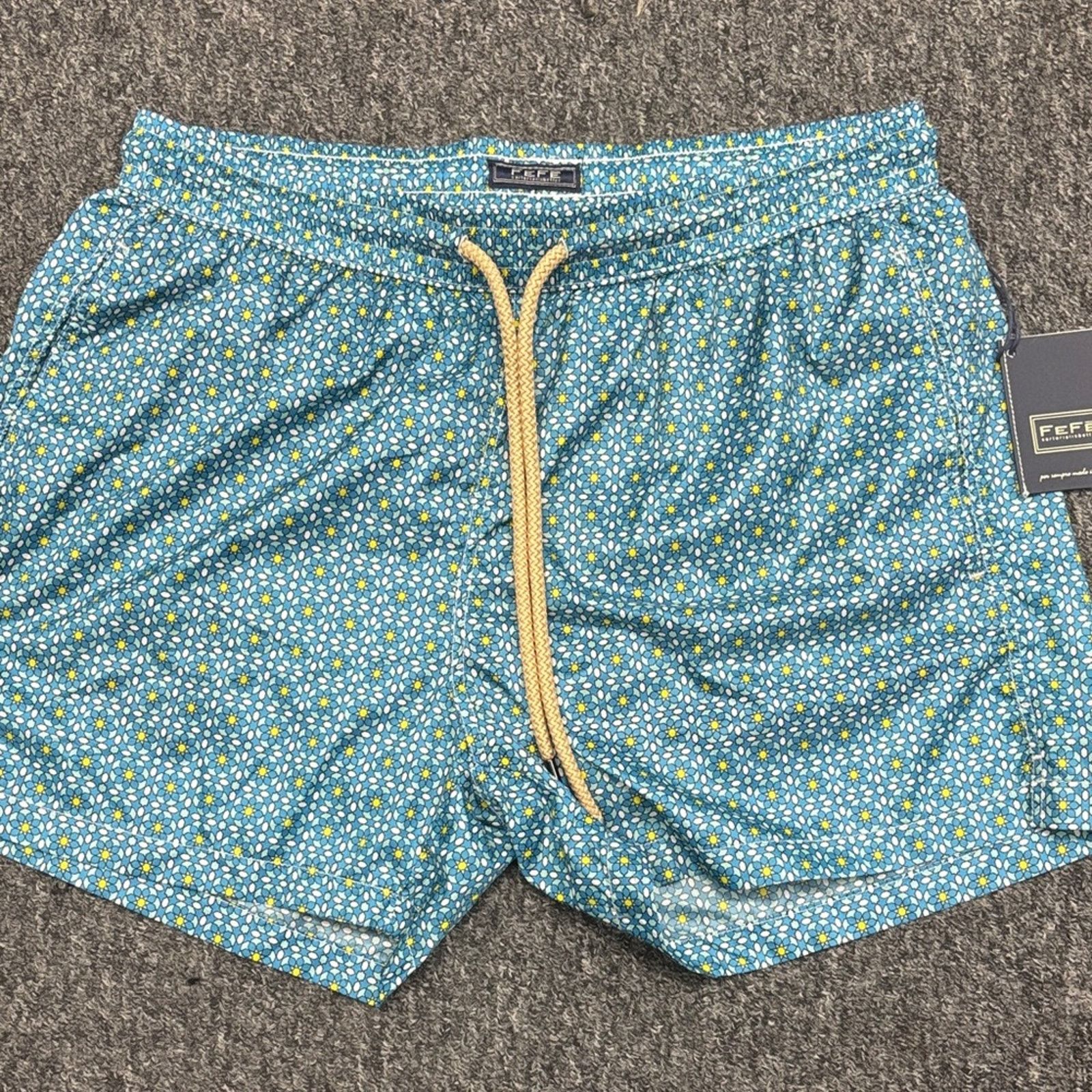 NWT Fefe Pepe Jeans Blue Floral Men's Swim Trunks Size L