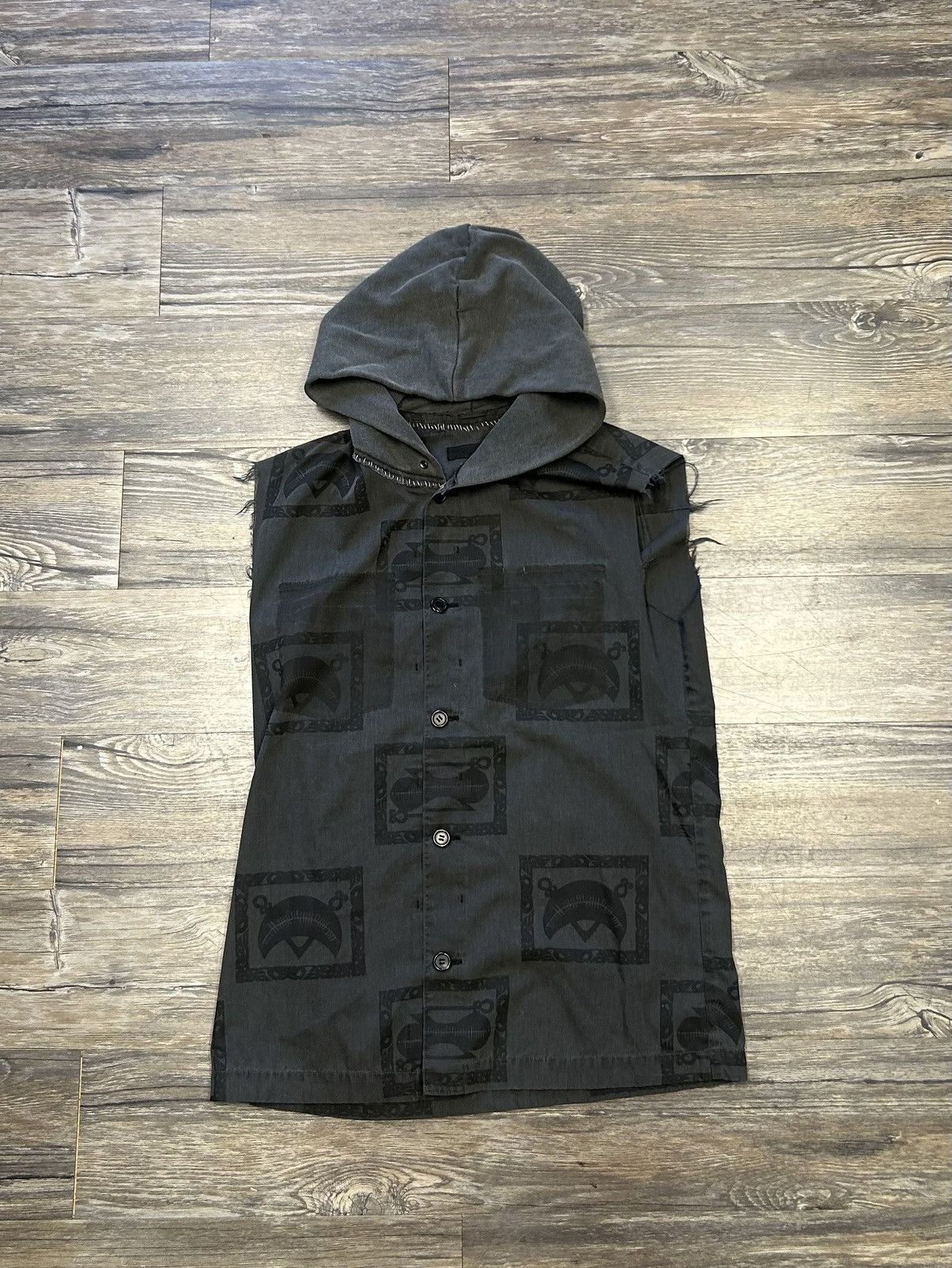 Undercover Distressed Sleeveless Hoodie